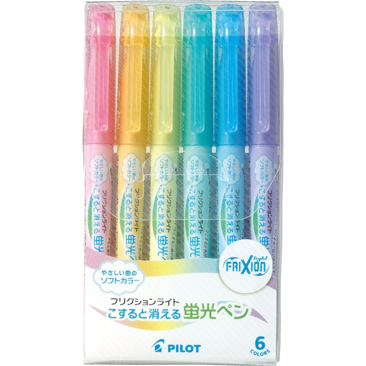 Erasable Highlighter Pen Light Soft Color,Hot Erasable Marker Pens,Chisel Tip Marker Pen with Rubber for Adults Kids Students School Office Stationary Supplies Gifts,6 Color