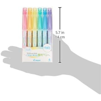 Erasable Highlighter Pen Light Soft Color,Hot Erasable Marker Pens,Chisel Tip Marker Pen with Rubber for Adults Kids Students School Office Stationary Supplies Gifts,6 Color