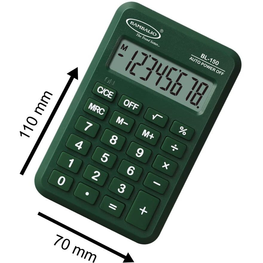 Bambalio 8 Digits BL-150 Pocket Size Electronic Calculator 3 Years Warranty. (Pink)