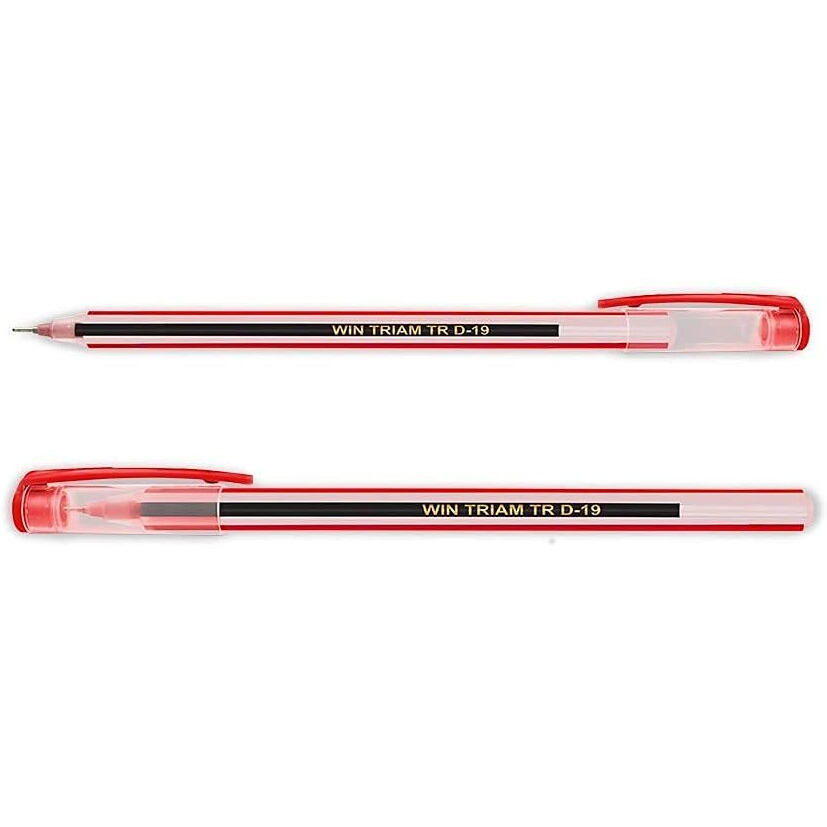 WIN Triam TR Ball Pens | 40 Red Ink Pens | Lightweight Body Design | Use and Throw Pens | For One Time Use | Ideal for School, Office & Business Stationery | Budget Friendly Stick Ball Point Pens
