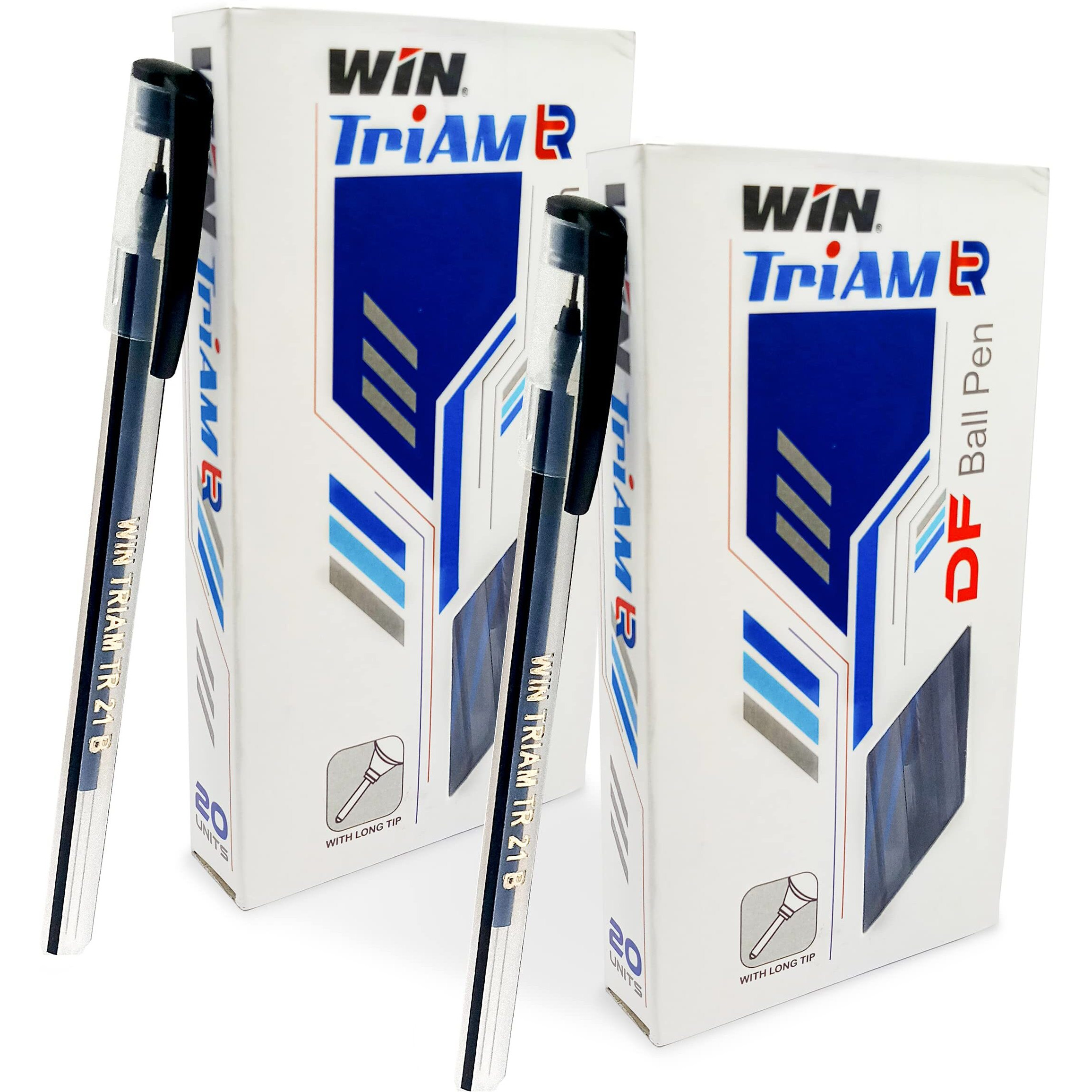 WIN Triam TR Ball Pens | 40 Black Ink Pens | Lightweight Body Design | Use and Throw Pens | For One Time Use | Ideal for School, Office & Business | Budget Friendly Stick Ball Point Pens