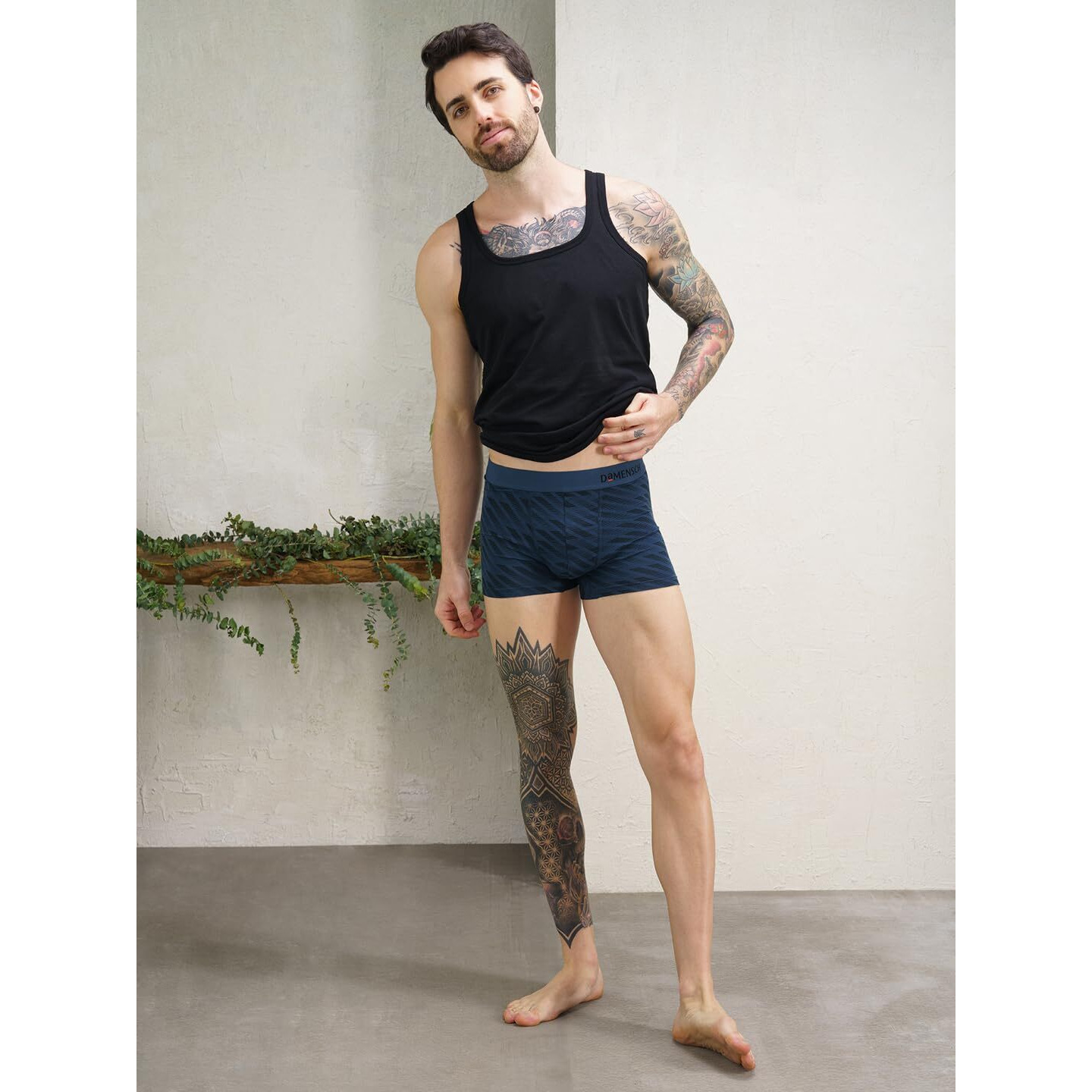 DAMENSCH Deo-Soft Men's Odour-Cancelling Supima-Modal Soft Trunks- Pack of 2- Darted Green, Comet Blue- Medium