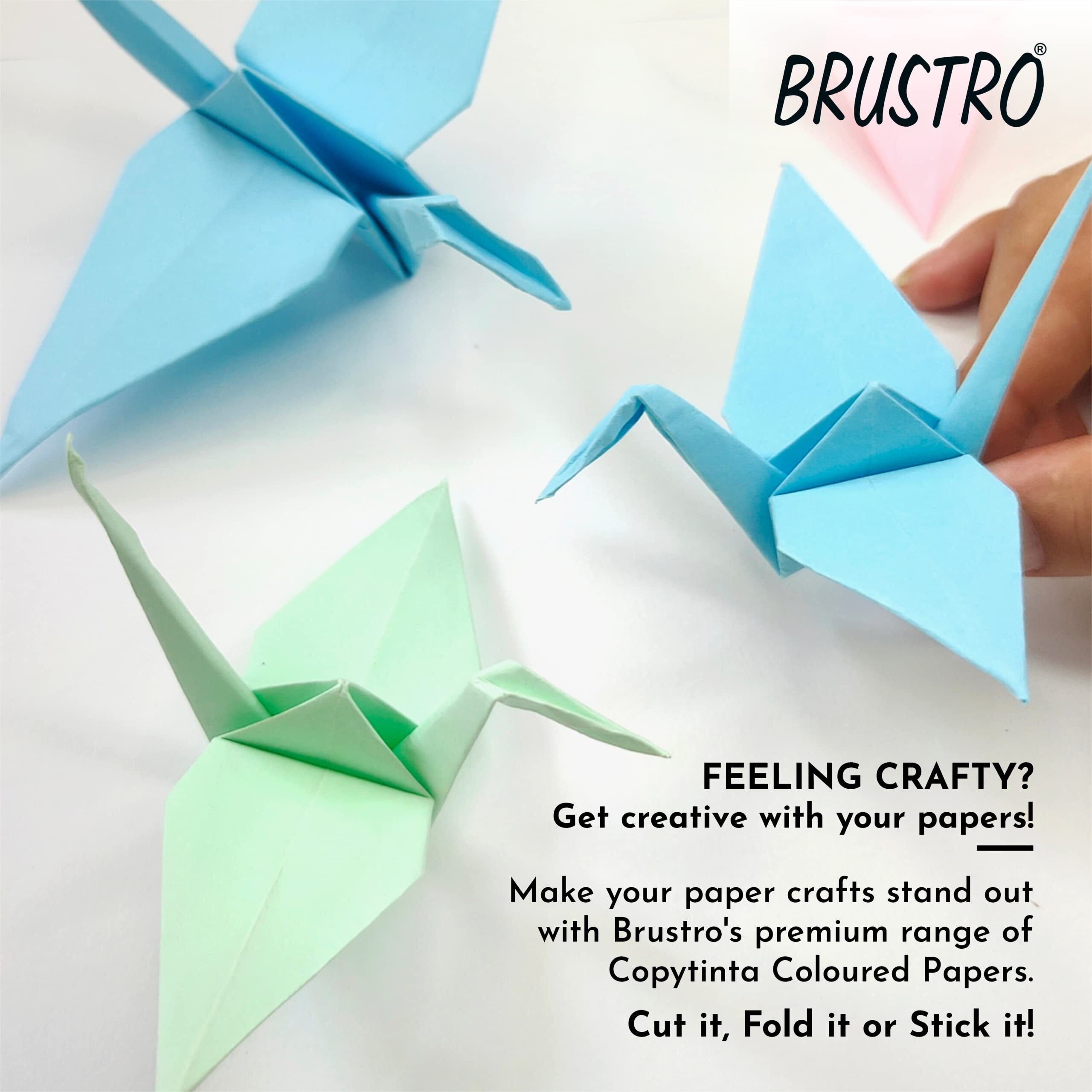 BRUSTRO Copytinta Coloured Craft Paper A4 Size 80 GSM Peach Shade (ALBICOCCA), 30 Sheets Pack. Double Side Coloured for Office Printing, Art, Origami, Craft.