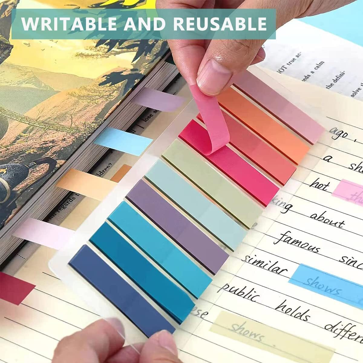 UCRAVO Sticky Tabs Transparent Sticky Notes Writable and Multifunctional Tabs with Ruler Reminder Tabs for Page Markers or Book Reading Notes Sorting Files (1)