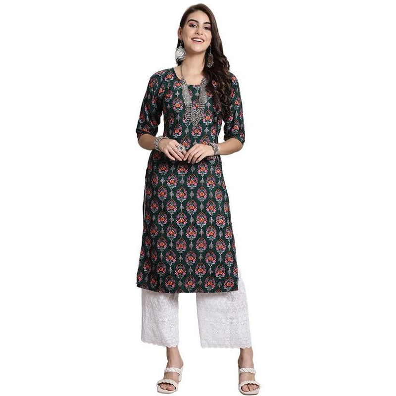 7Threads Kurti||Kurti for Women||Kurta for Women||Stylish Crepe Printed Kurti||Straight Printed Kurti||Festival Special Kurti||Casual Kurta_KK_530455_M