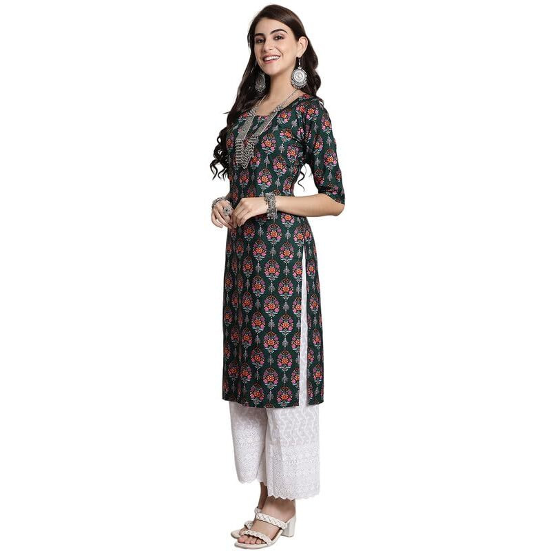7Threads Kurti||Kurti for Women||Kurta for Women||Stylish Crepe Printed Kurti||Straight Printed Kurti||Festival Special Kurti||Casual Kurta_KK_530455_M