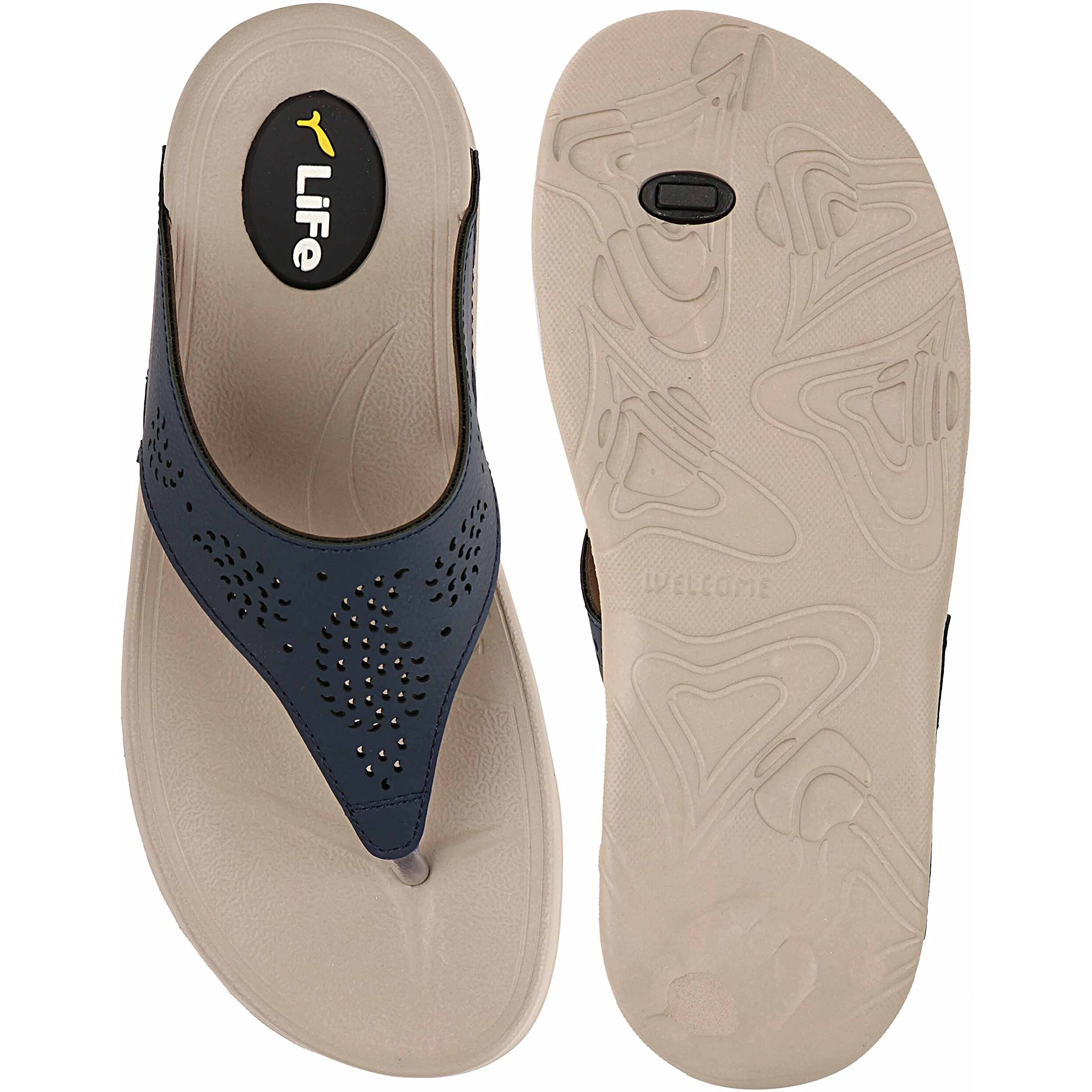 WELCOME Women's Extra Soft Slippers with Cushion FootBed for Adult | Comfortable & Light Weight| Stylish & Anti-Skid| Waterproof & Everyday Flip Flops for Ladies/Girls, W-LF-17-NVY_8