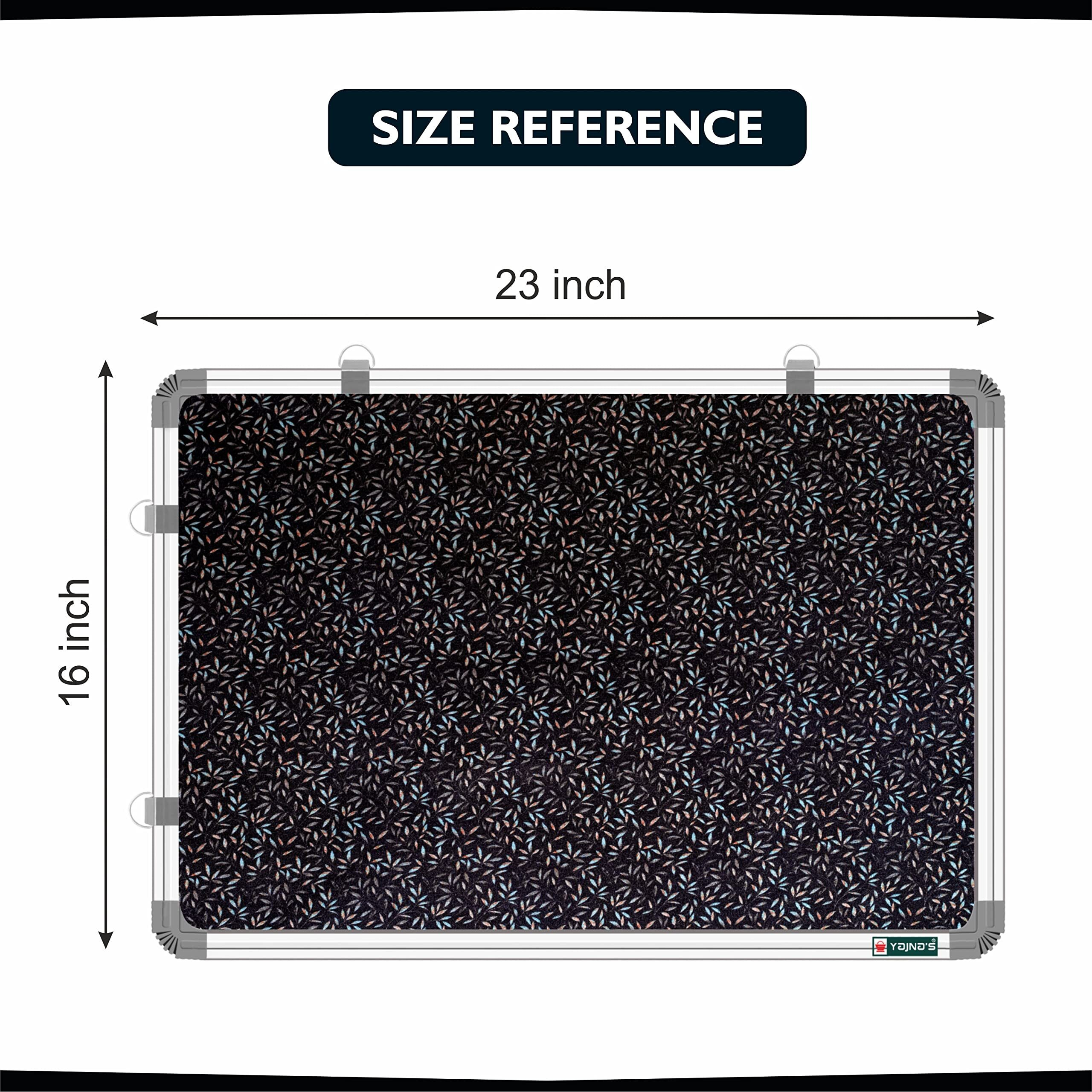 YAJNAS 16x23 inch Premium Material Blue Blush Designed Notice Board/Soft Board/Bulletin Board/Pin-up Display Board for Study Room, Office, School & Home Use