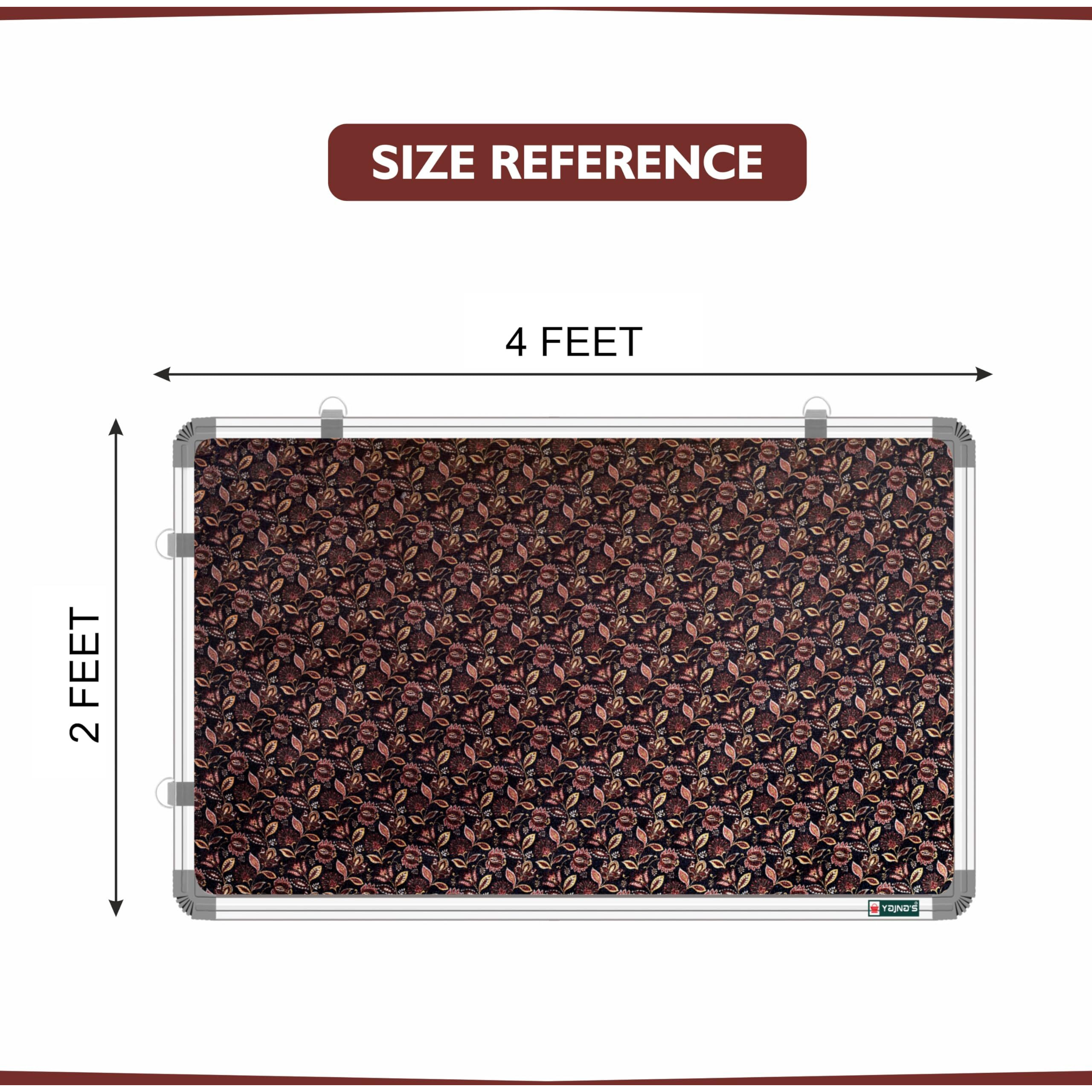 YAJNAS 2x4 Feet Premium Material Lotus Leaf Designed Notice Board/Soft Board/Bulletin Board/Pin-up Display Board for Study Room, Office, School & Home Use