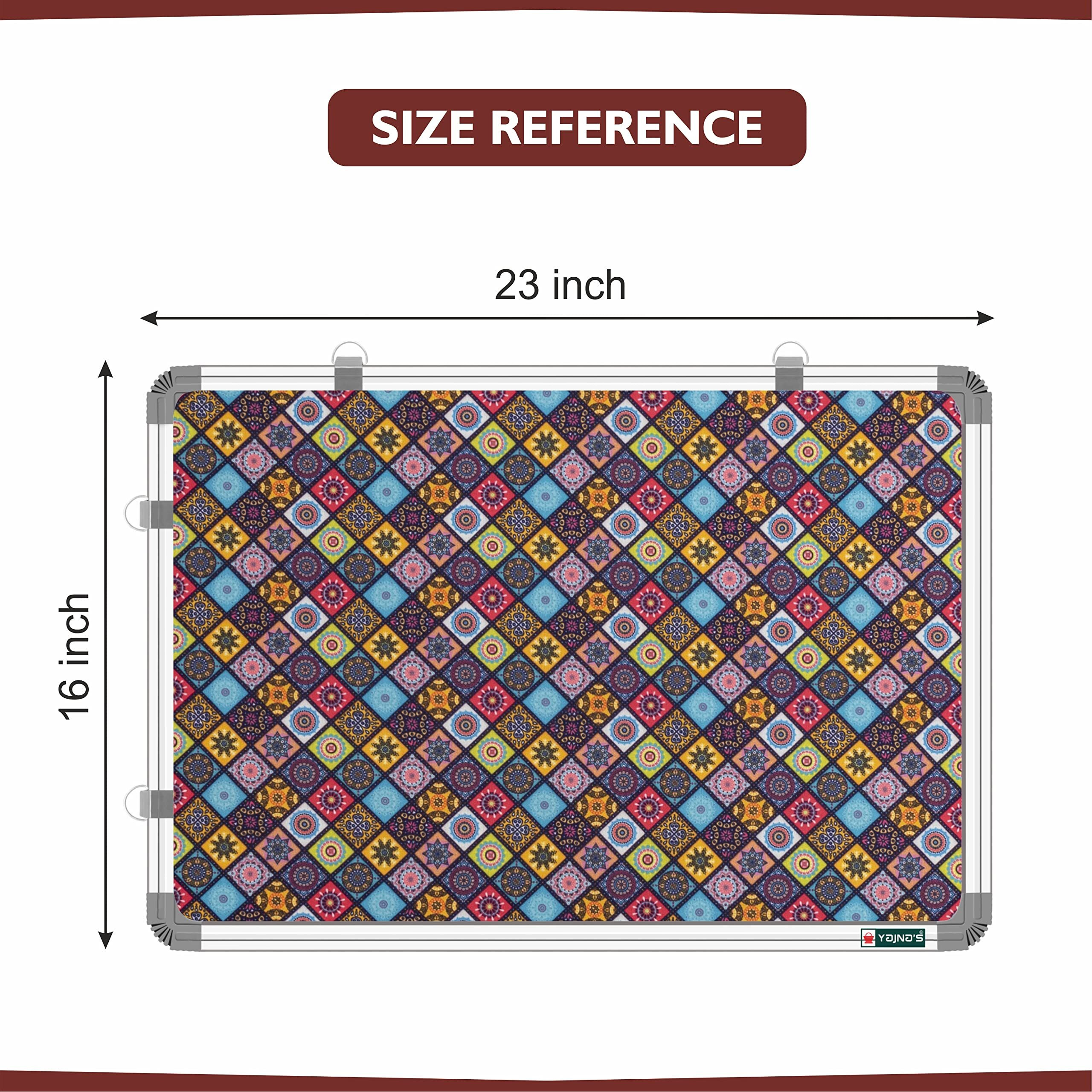 YAJNAS 1.5x2 Feet Premium Material Golden Galaxy Designed Notice Board/Soft Board/Bulletin Board/Pin-up Display Board for Study Room, Office, School & Home Use