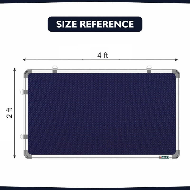 YAJNAS 2x4 Feet Premium Material Blue Designed Notice Board/Soft Board/Bulletin Board/Pin-up Display Board for Study Room, Office, School & Home Use