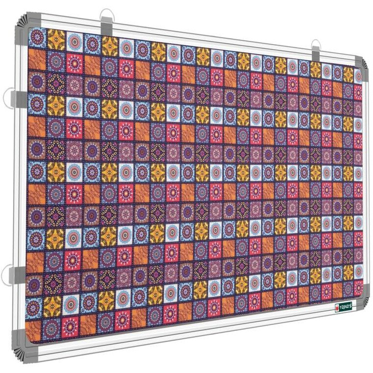 YAJNAS 16x23 inch Premium Material Rainbow Designed Notice Board/Soft Board/Bulletin Board/Pin-up Display Board for Study Room, Office, School & Home Use