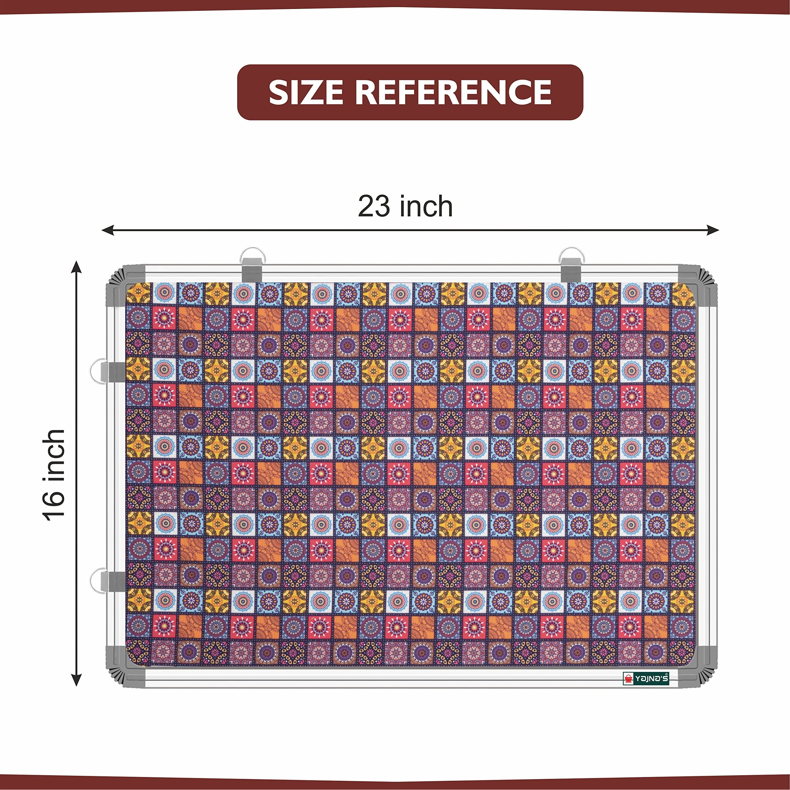 YAJNAS 16x23 inch Premium Material Rainbow Designed Notice Board/Soft Board/Bulletin Board/Pin-up Display Board for Study Room, Office, School & Home Use