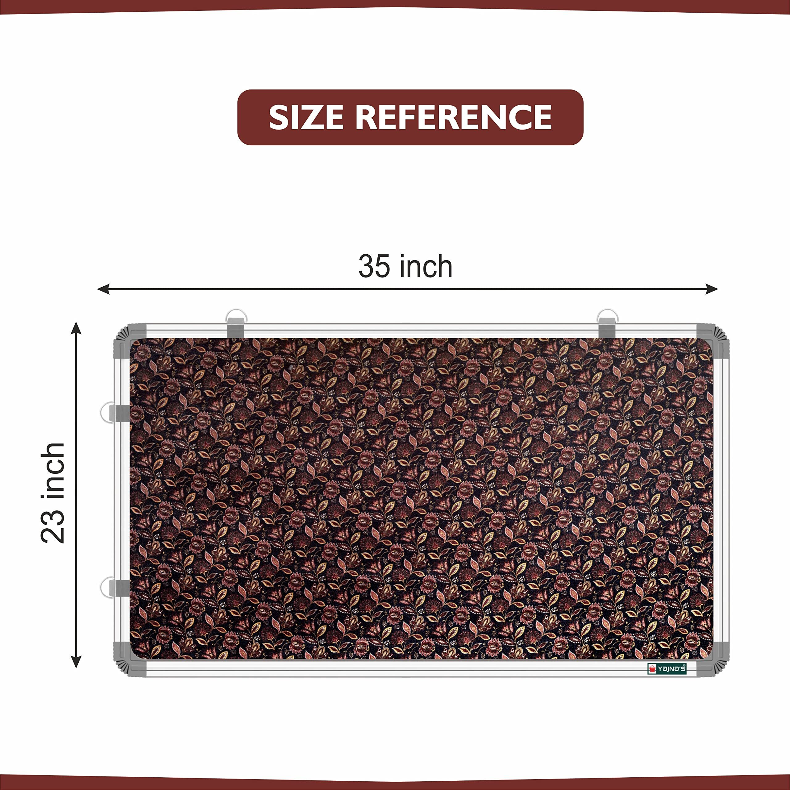 YAJNAS 23x35 inch Premium Material Lotus Leaf Designed Notice Board/Soft Board/Bulletin Board/Pin-up Display Board for Study Room, Office, School & Home Use