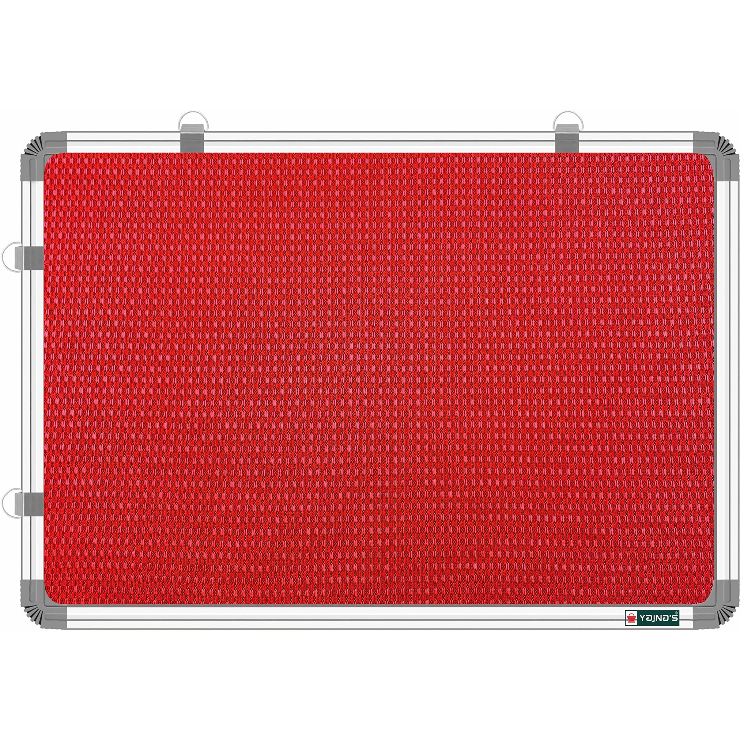 YAJNAS 2x5 Feet Premium Material Red Designed Notice Board/Soft Board/Bulletin Board/Pin-up Display Board for Study Room, Office, School & Home Use