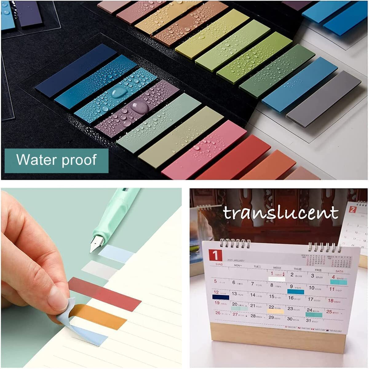 UCRAVO Sticky Tabs Transparent Sticky Notes Writable and Multifunctional Tabs with Ruler Reminder Tabs for Page Markers or Book Reading Notes Sorting Files Self-Stick Notes (6)