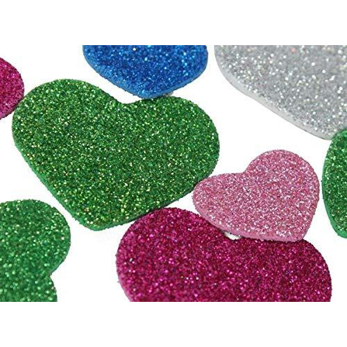 Eclet Glitter Foam Mixed Shaped Self Adhesive Stickers for Kids (Pack of 50)