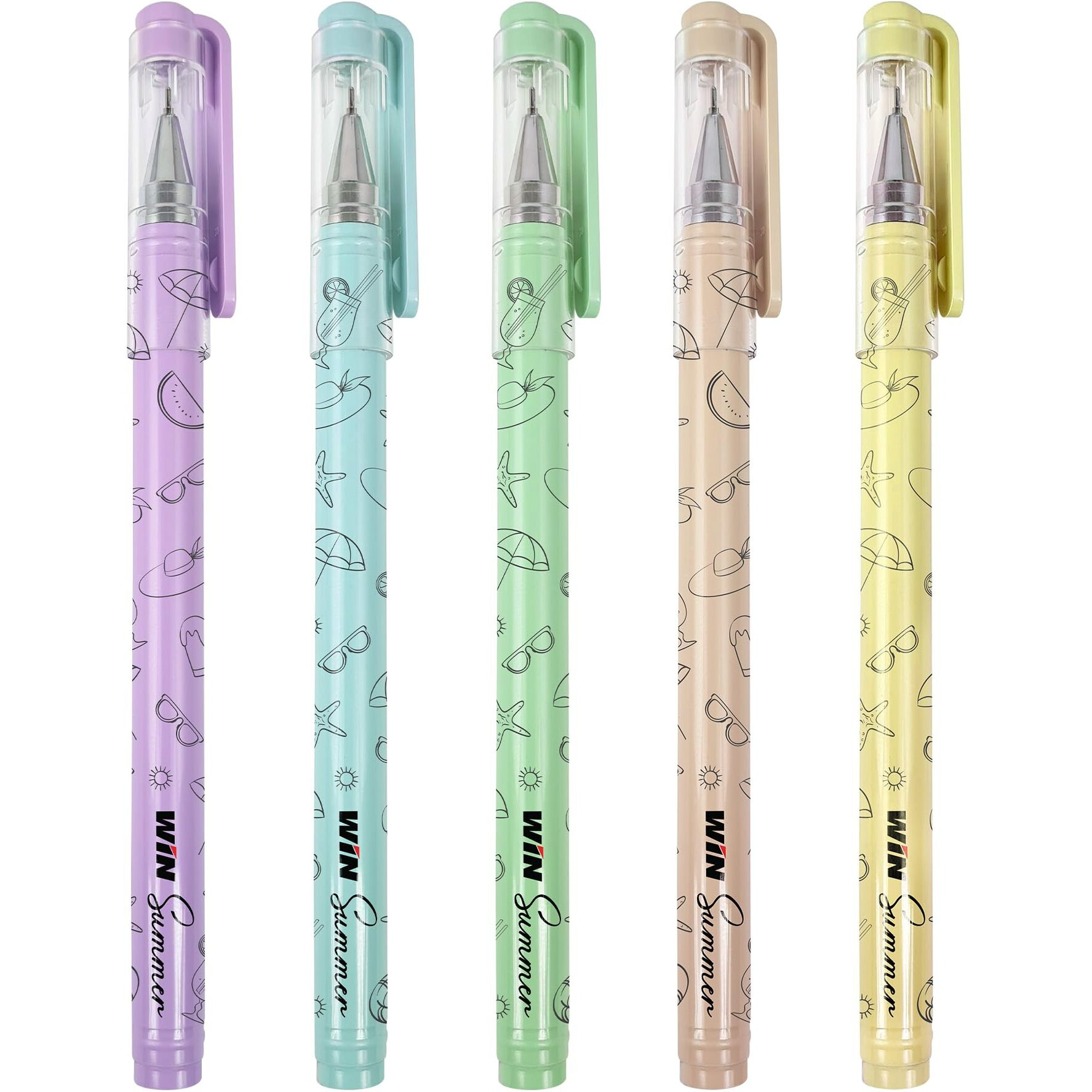 WIN Summer Ball Pens Set | 30 Blue Ink Pens | 0.7 mm Tip | Best Ball Pens for Smooth Writing | Pens for Students & Professionals | Stationery Items | Perfect for School & Office | Stick