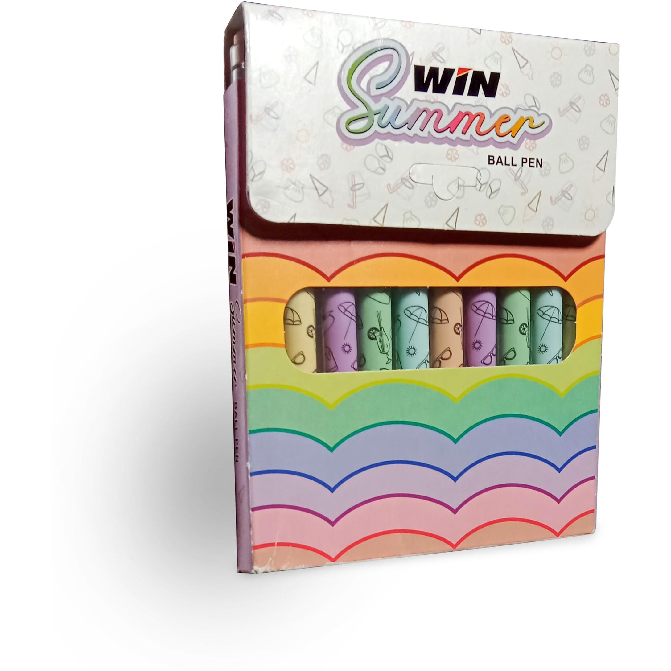 WIN Summer Ball Pens Set | 30 Blue Ink Pens | 0.7 mm Tip | Best Ball Pens for Smooth Writing | Pens for Students & Professionals | Stationery Items | Perfect for School & Office | Stick