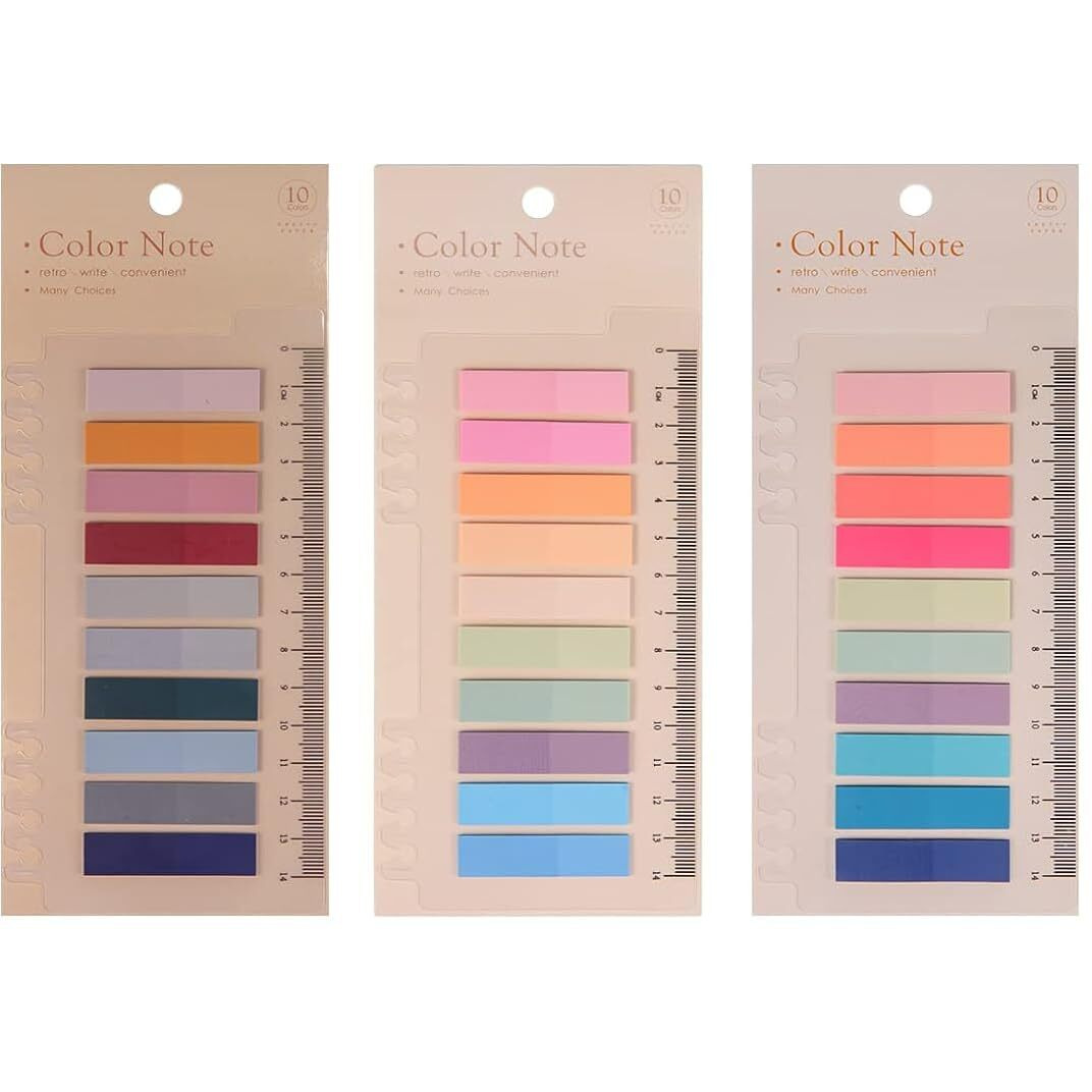 SHUTTLE ART Sticky Tabs Sticky Index Tabs for Annotating Books Page Markers Transparent Sticky Notes Colorful Morandi Sticky Book Tabs (3 Packs | 600 Pcs Notes)