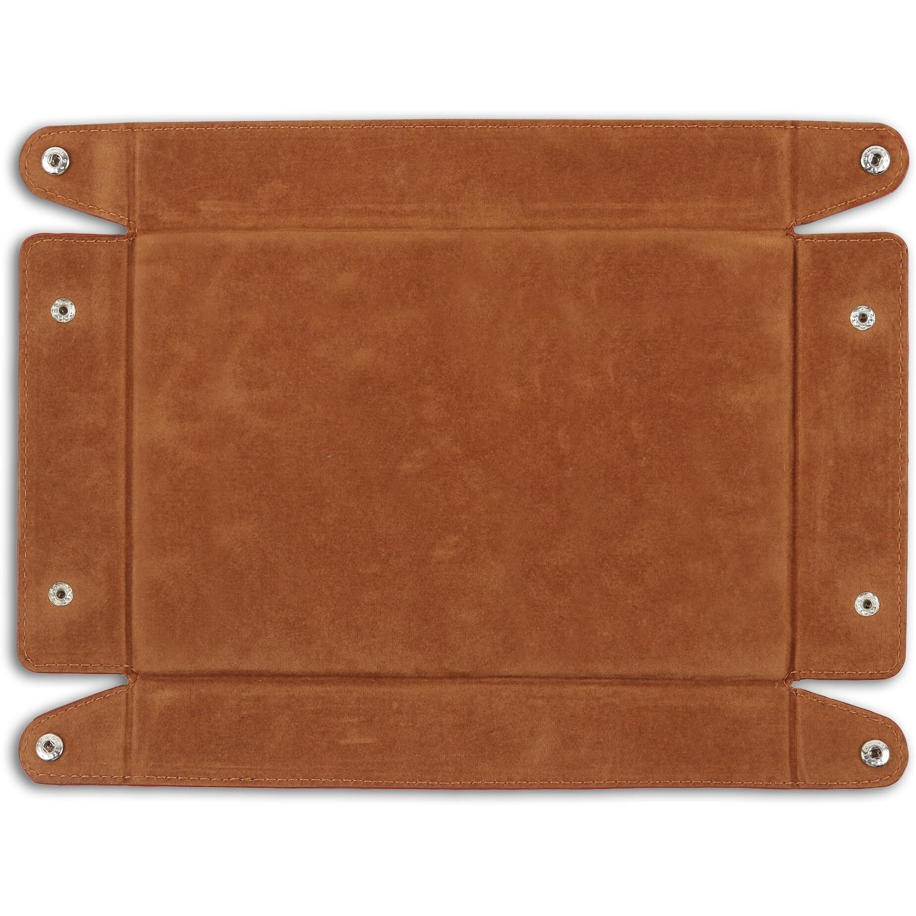 GadgetBite Valet Vegan Leather Tray | Desk Tray Organiser | Mobile Organiser | Organiser for Office, Home, Living Room | Button Opening | Water Resistent-Tan