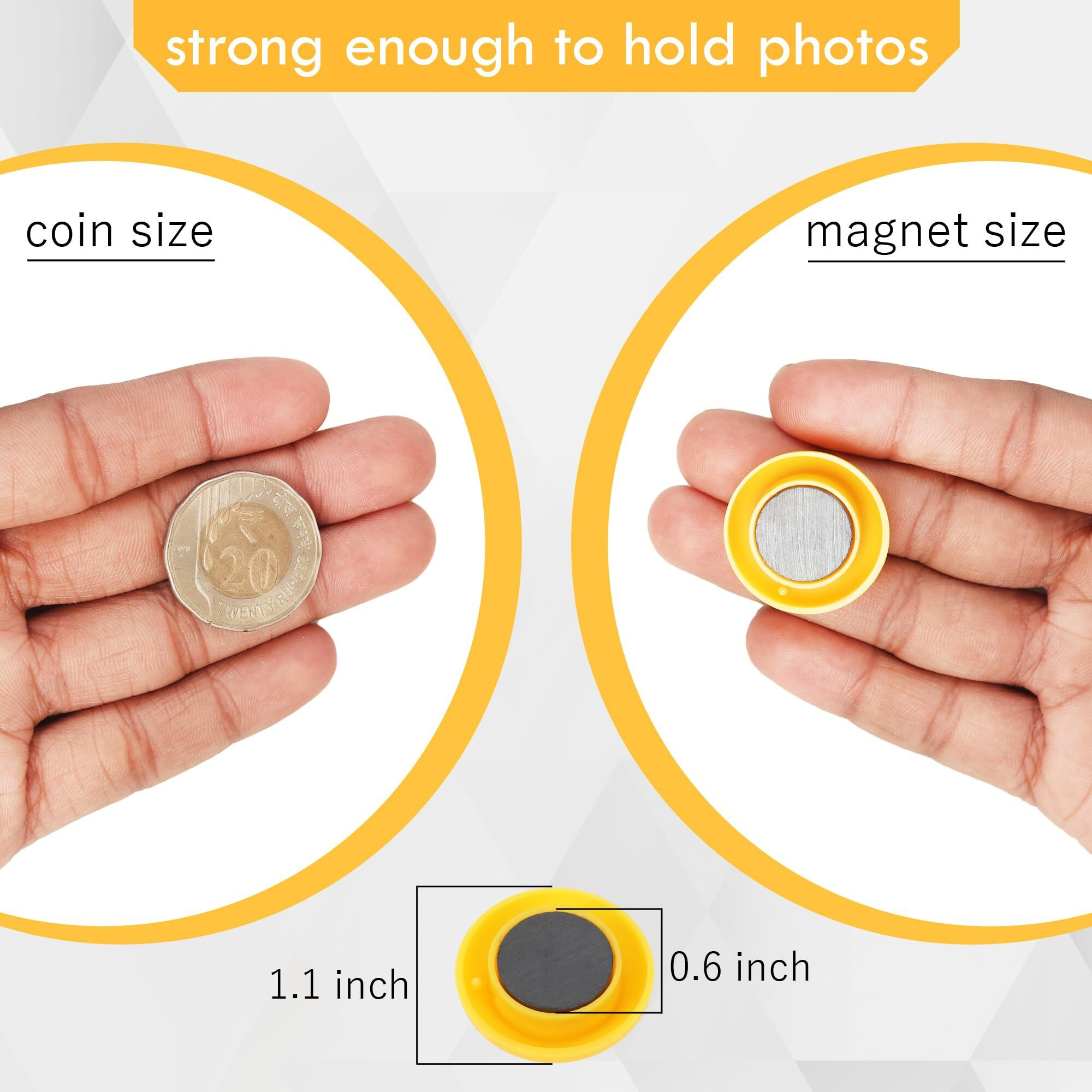 YAJNAS Pack of 30 Colorful Opaque Magnet for Magnetic White-Boards - Sticky Stick Notes, Photos, Charts Notice Board/Planning Magnets - Fridge Magnetic Button, 30 mm, Random Color