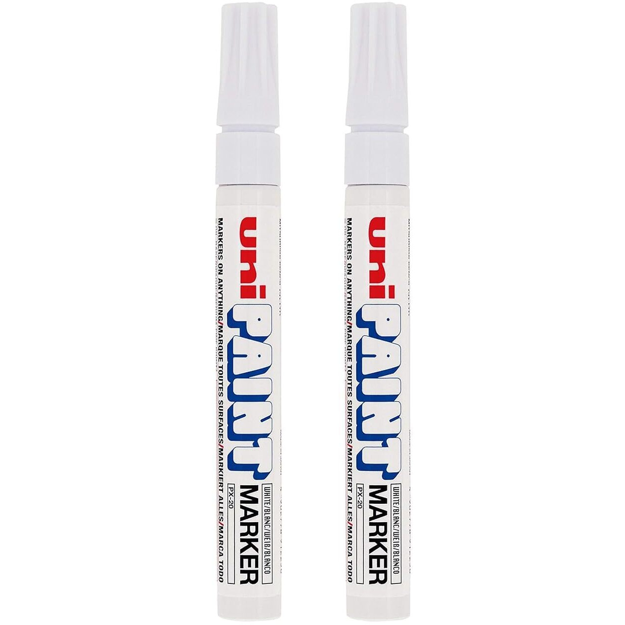 UNI-BALL PX20 Bullet Shaped Paint Marker | White Ink, Pack of 2