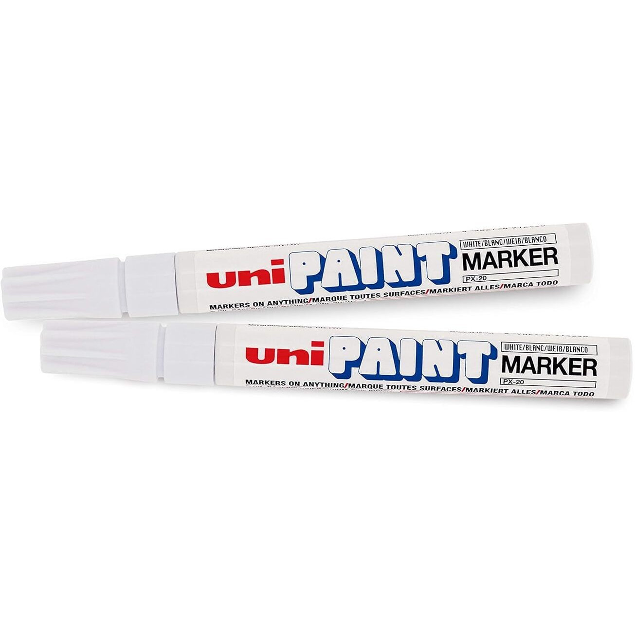 UNI-BALL PX20 Bullet Shaped Paint Marker | White Ink, Pack of 2