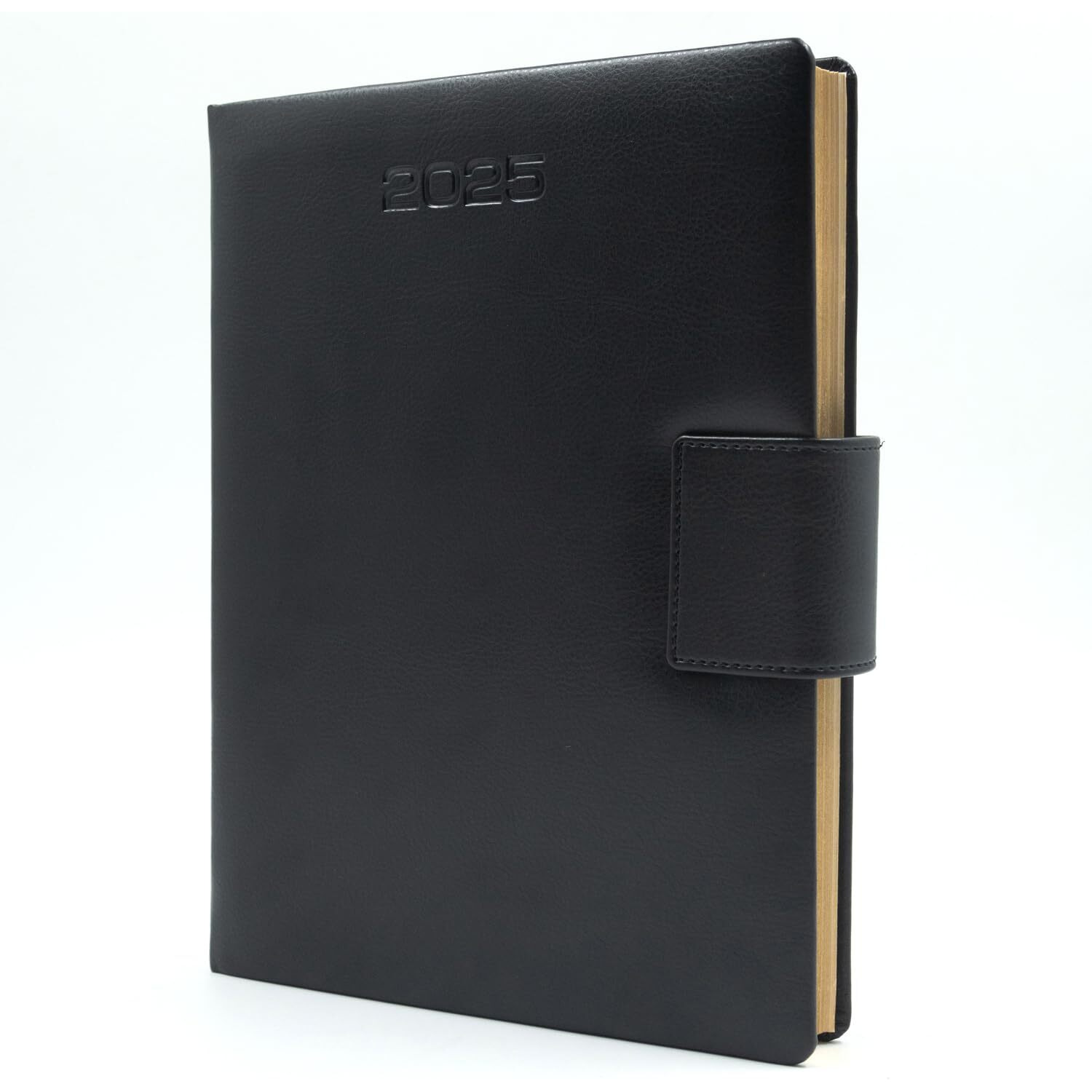 Mahavir Executive Diary 2025 | B5 Size | One-Day-to-a-Page New Year Diary with Magnet Flap | 424 Pages | Natural Shade Paper | PU (Faux Leather) Cover Material | (Black)