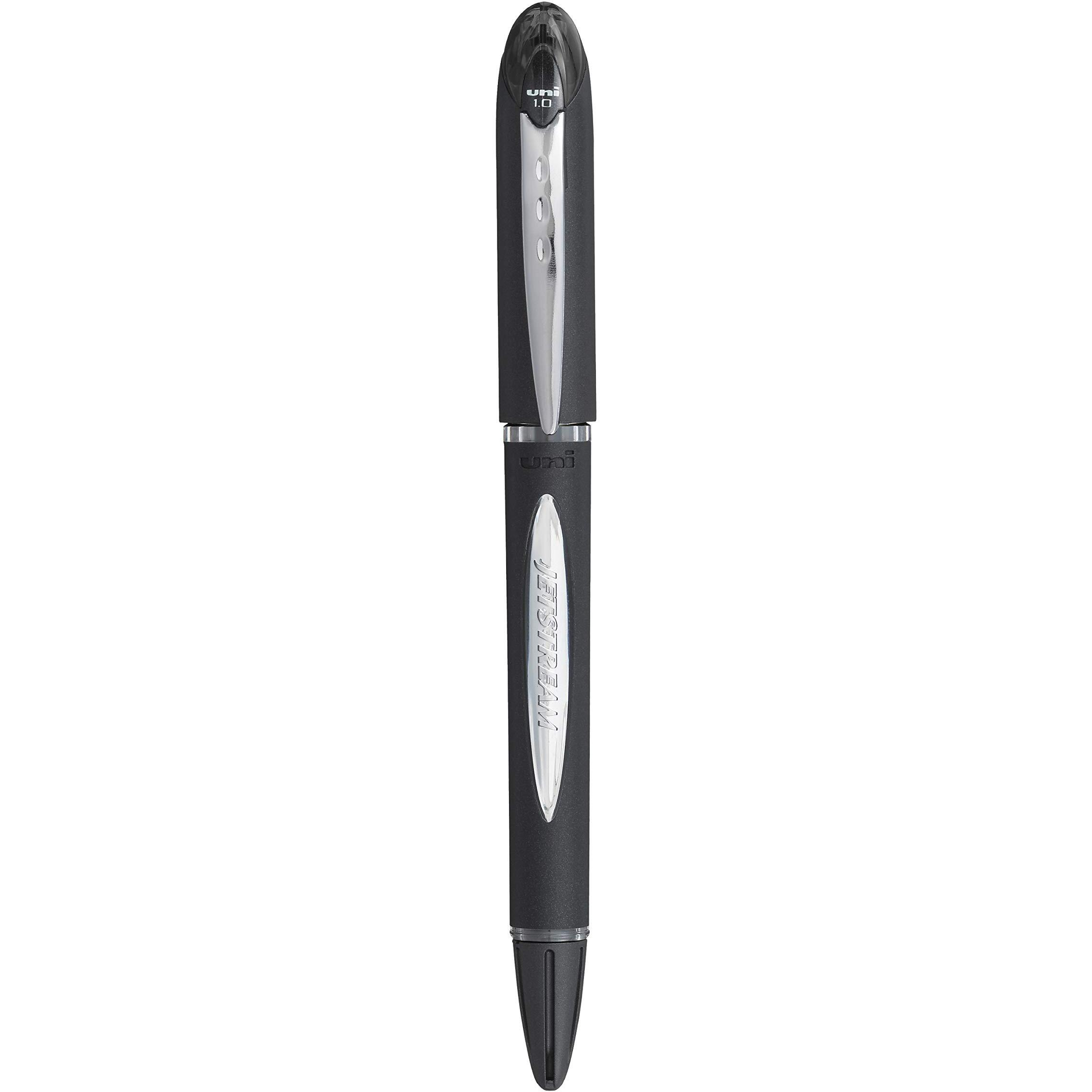 uni-ball Jetstream SX-210 1.0mm Roller Ball Pen | Extremely Quick Drying Ink | Waterproof Pigment Ink | Smooth Long Lasting Smudge Free Ink | School and Office stationery | Black Ink, Pack of 3