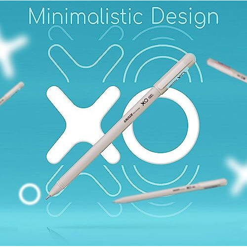 Hauser XO Gel Pen Stand | Sleek Body & Minimalistic Design With Matt Finish | Solid Body Type, Low Viscosity Ink | Ultra Durable Tip | Blue, Black & Red Ink, Pack of 50 Pens