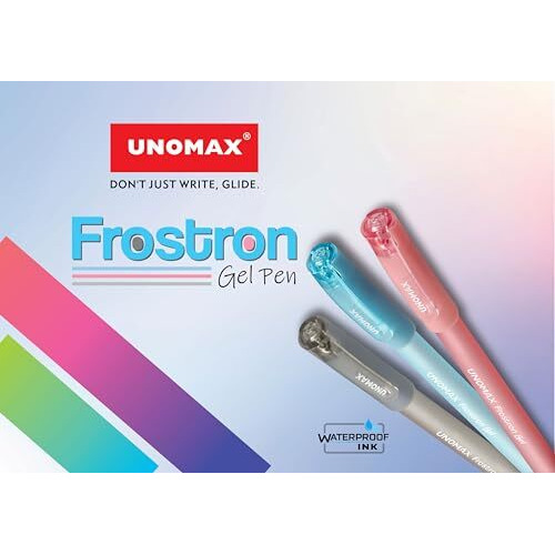 UNOMAX Frostron Gel Pen Pack of 20 (20 Red) |Professional Ergonomic Design for Daily Use, Exam-Friendly | Budget-Friendly, Pocket-Friendly, Ultra-Fine, Ergonomic Design