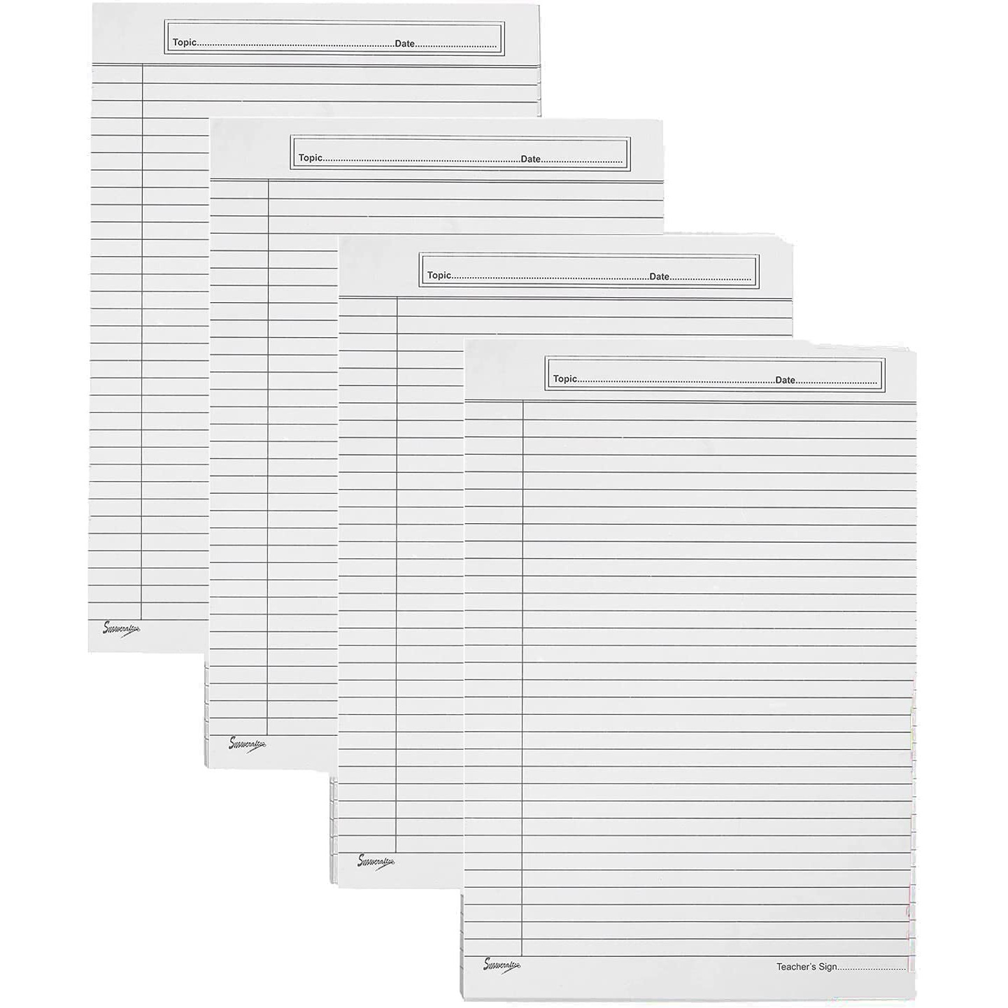 SNOW CRAFTS A4 Size One Side Ruled 70 GSM Sheets for Project/Assignment/Practical/Homework (Pack OF 60 Sheets)