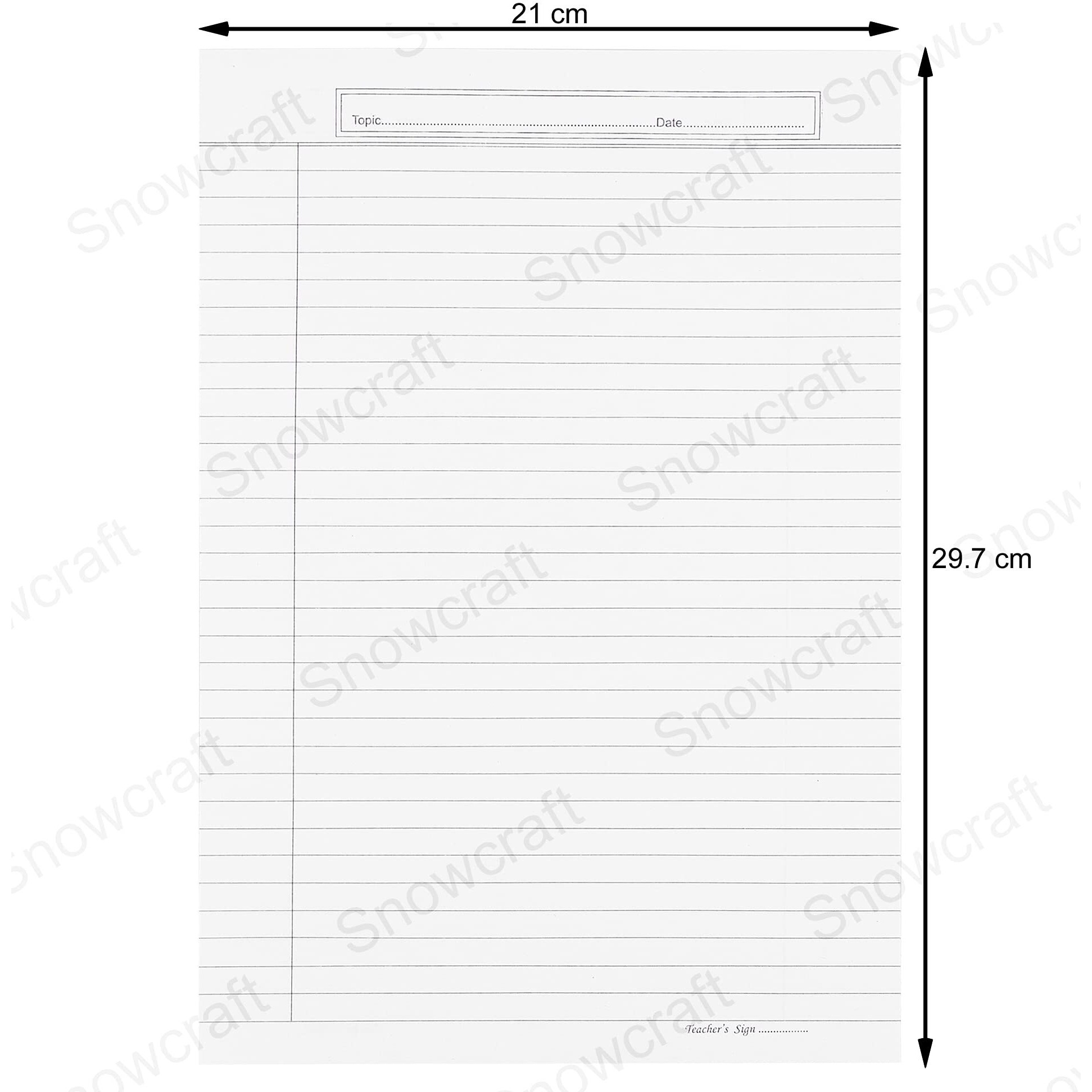 SNOW CRAFTS A4 Size One Side Ruled 70 GSM Sheets for Project/Assignment/Practical/Homework (Pack OF 60 Sheets)