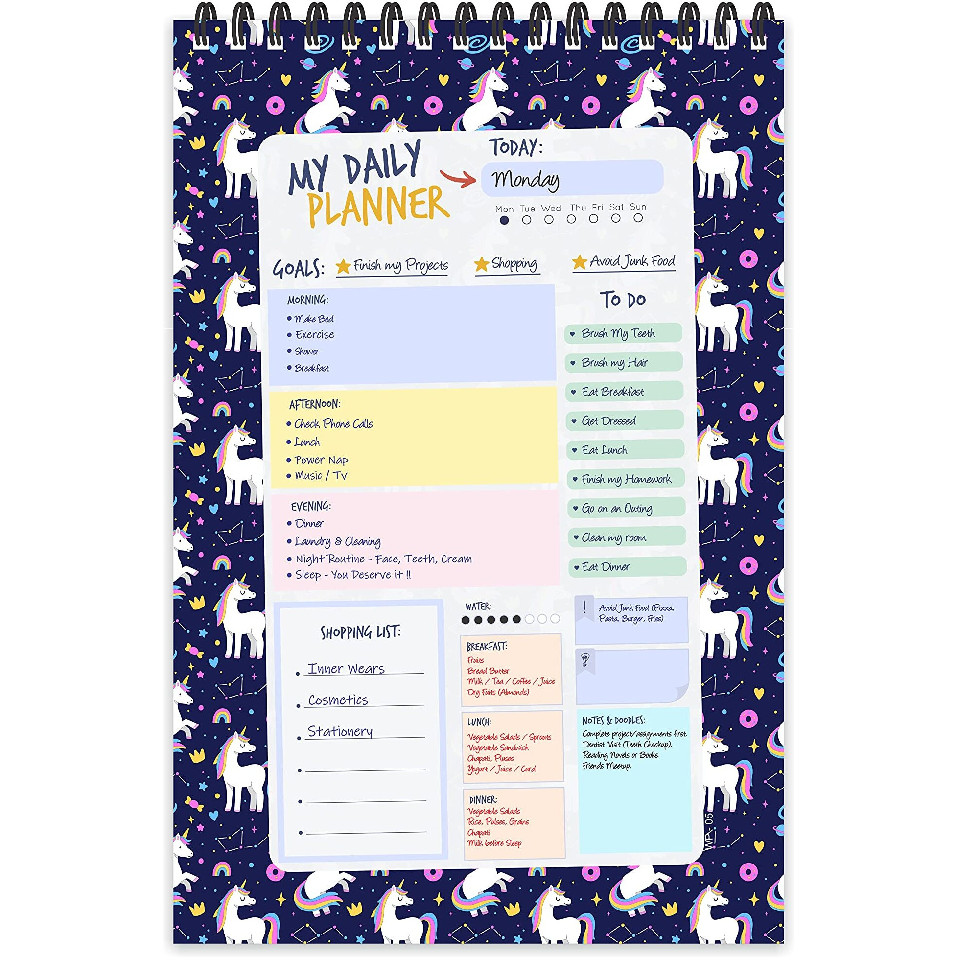 ESCAPER Unicorn Horse Theme Daily Planner  Stay Organized and Inspired with A5-Sized (80 Days Plan) Planner - Perfect for Kids, Students & Creatives