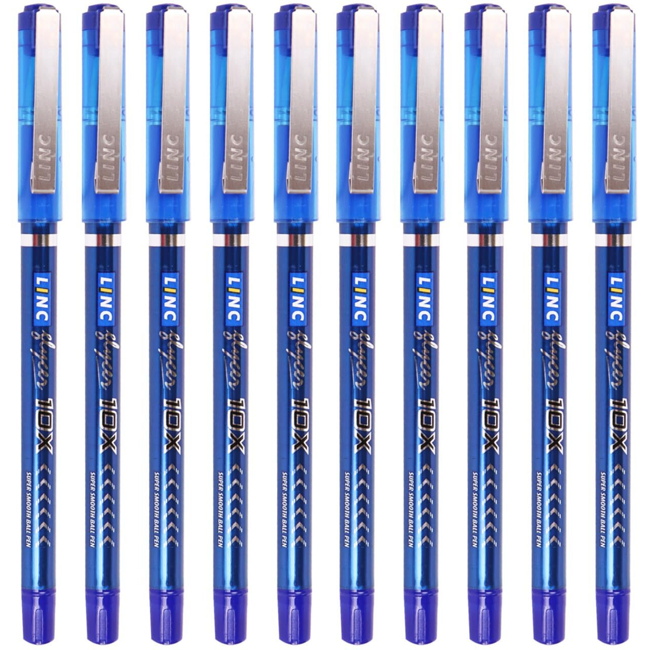 Linc Glycer 0.6mm 10X Ball Pen | Blue Ink | Pack of 10 Pens