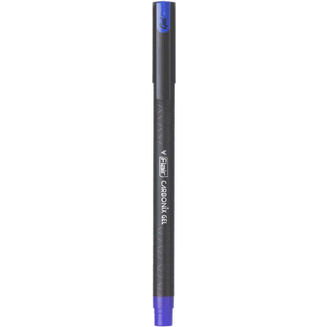 FLAIR Carbonix 0.5mm Gel Pen Box Pack | Low-Viscosity Ink For Smudge Free Writing | Comfortable Grip For Smooth Writing Experience | Blue Ink, Pack of 10 Pens