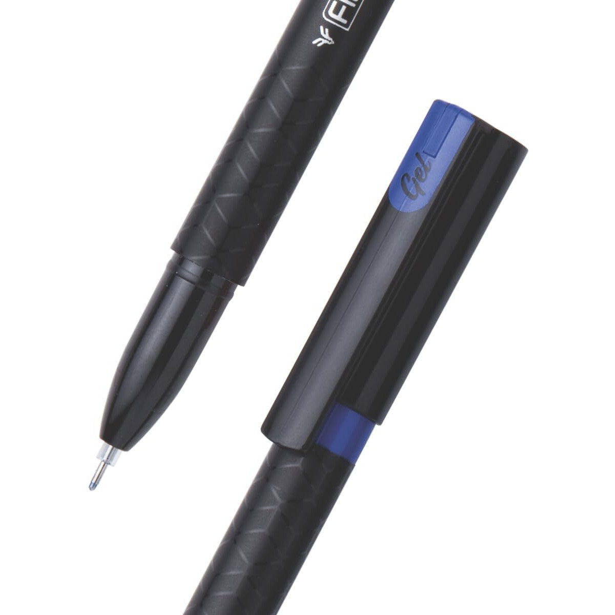 FLAIR Carbonix 0.5mm Gel Pen Box Pack | Low-Viscosity Ink For Smudge Free Writing | Comfortable Grip For Smooth Writing Experience | Blue Ink, Pack of 10 Pens