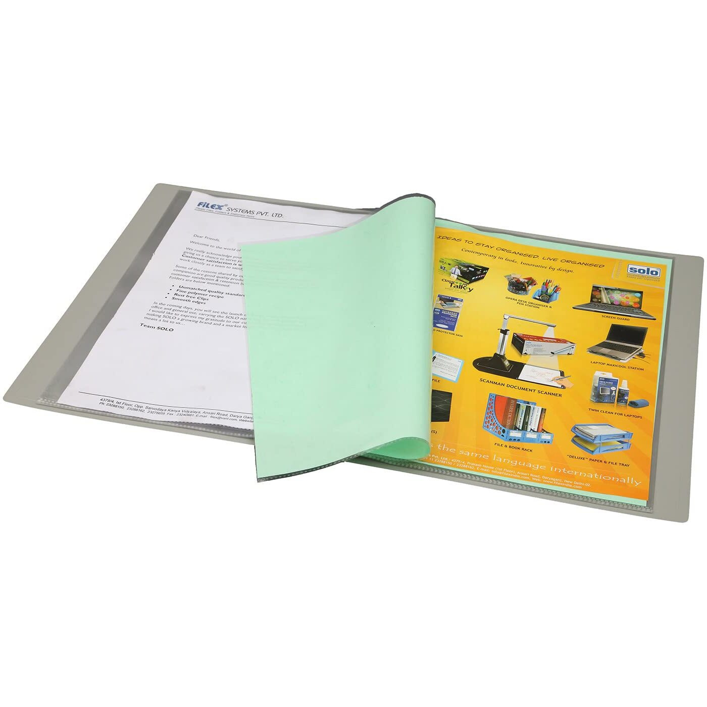 Solo DF201 20 Pocket A4 Size Display File (Grey)