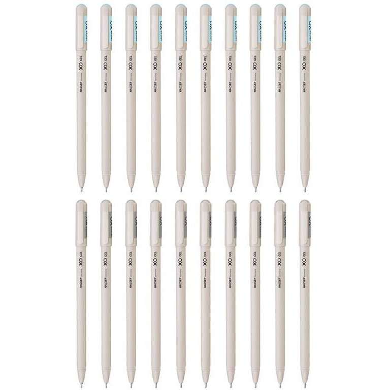 Hauser XO Gel Pen Combo Pack | Matt Finish Body With Ultra Durable Tip | 10 Pcs Blue Ink & 10 Pcs Black Ink