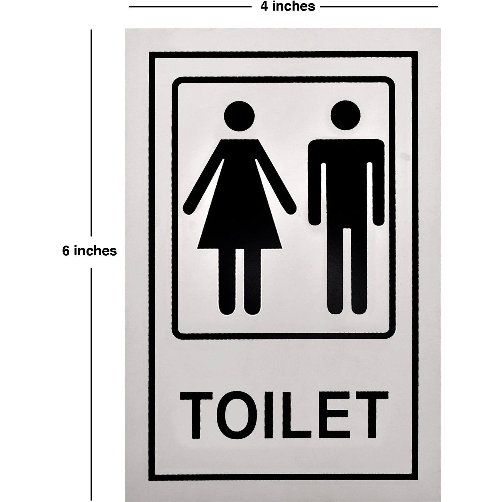 Buzz Cool Metal Silver Toilet Sign Board Sticker | Self Adhesive Ladies and Gents Washroom Signage | Restroom Sign Board | Toilet Doors Signage Board | Hotel Mall Cafe Toilet Door Stickers (1 Pc)
