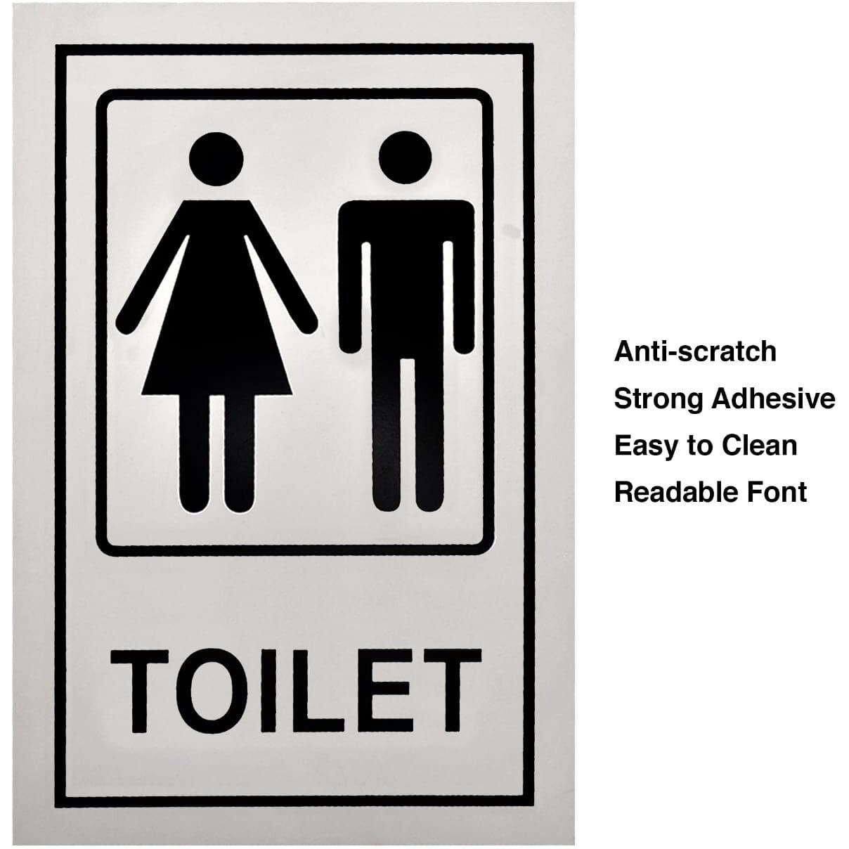 Buzz Cool Metal Silver Toilet Sign Board Sticker | Self Adhesive Ladies and Gents Washroom Signage | Restroom Sign Board | Toilet Doors Signage Board | Hotel Mall Cafe Toilet Door Stickers (1 Pc)