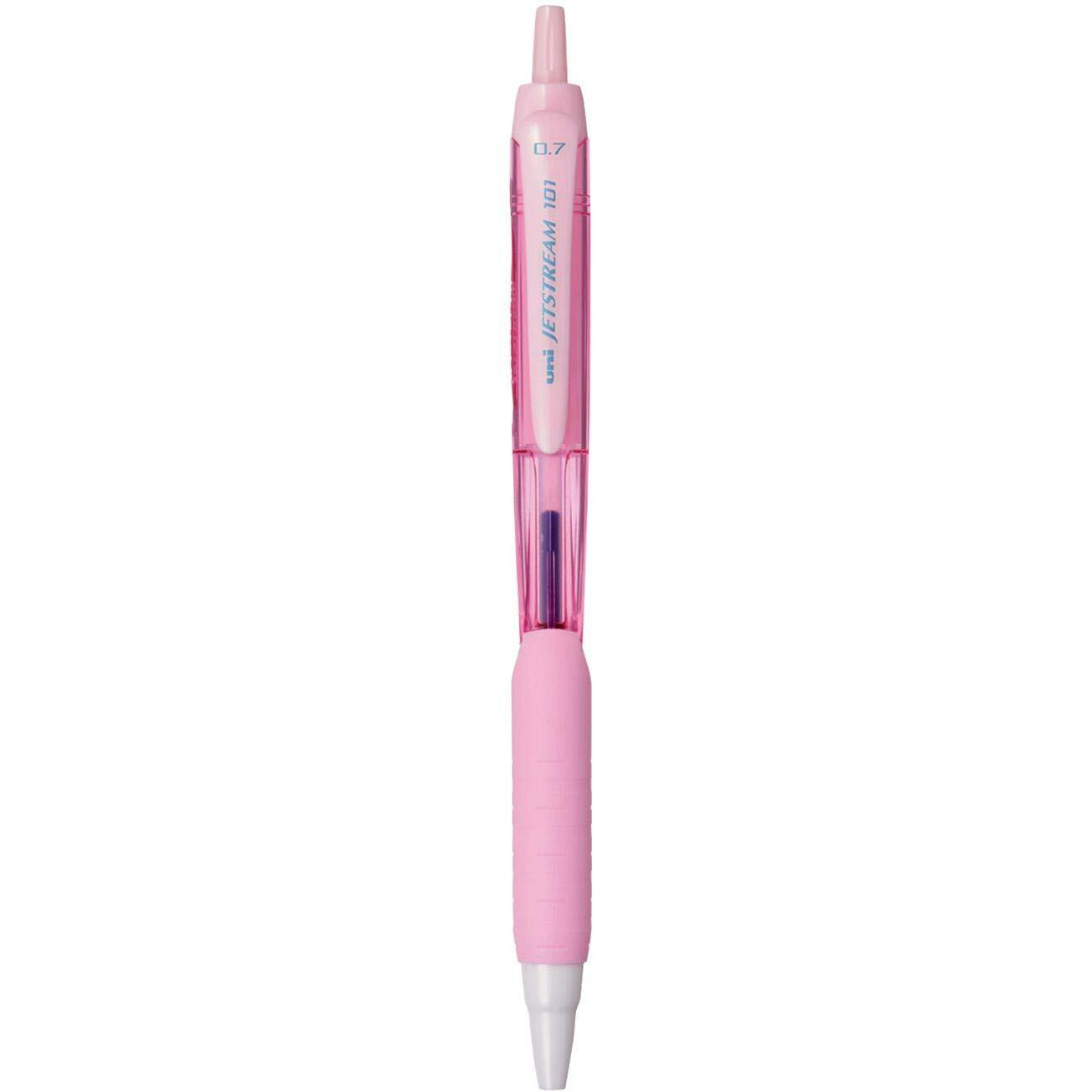 UNI-BALL Jetstream SXN-101FL-07 Roller Ball Pen | Light Pink Body, Blue Ink, Pack of 3