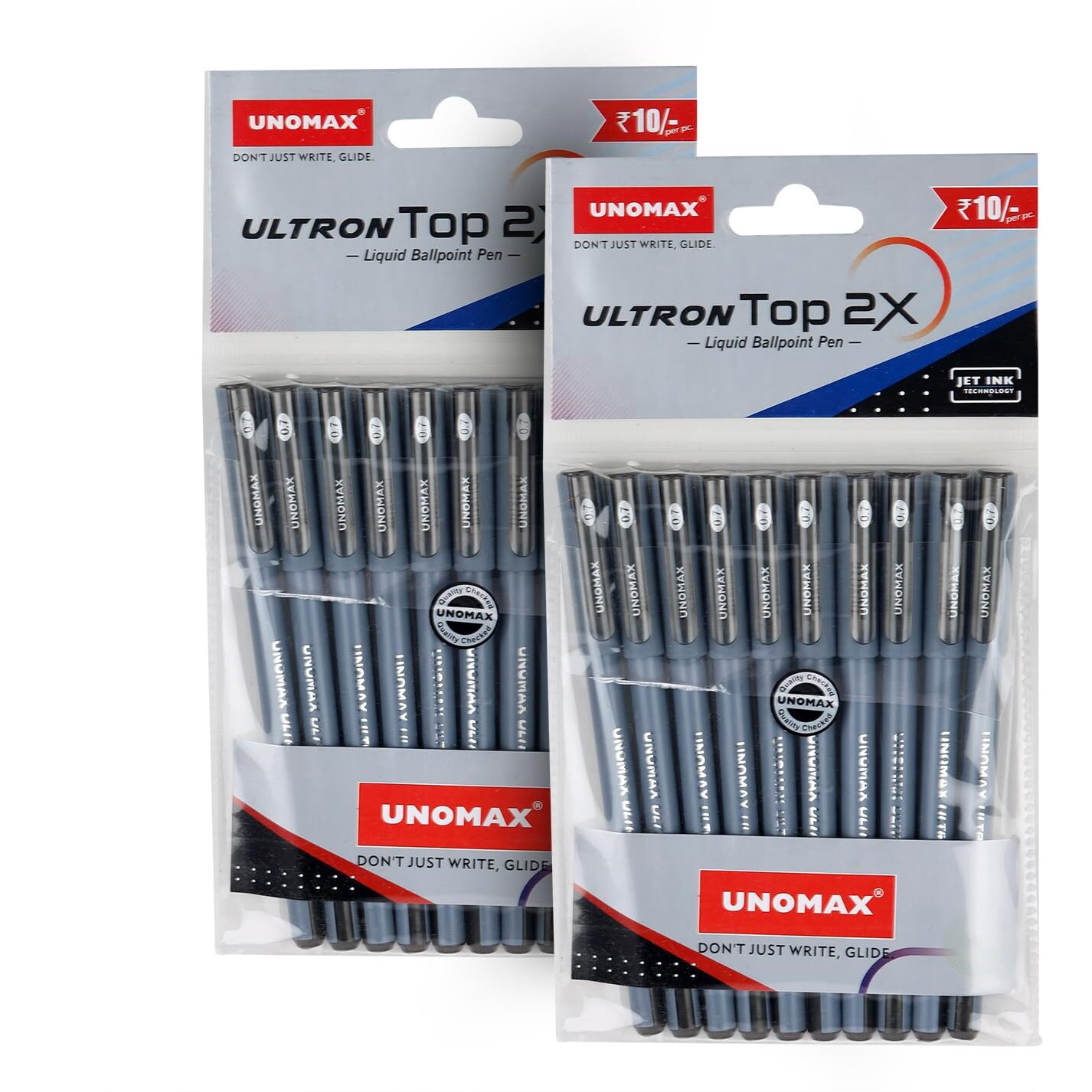 Unomax Top 2X Ballpen (20 Pc Hanger), Black | Precision 0.7mm Tip for Detailed Writing | Comfort Grip for | Perfect for Professionals, Students, and Everyday Use