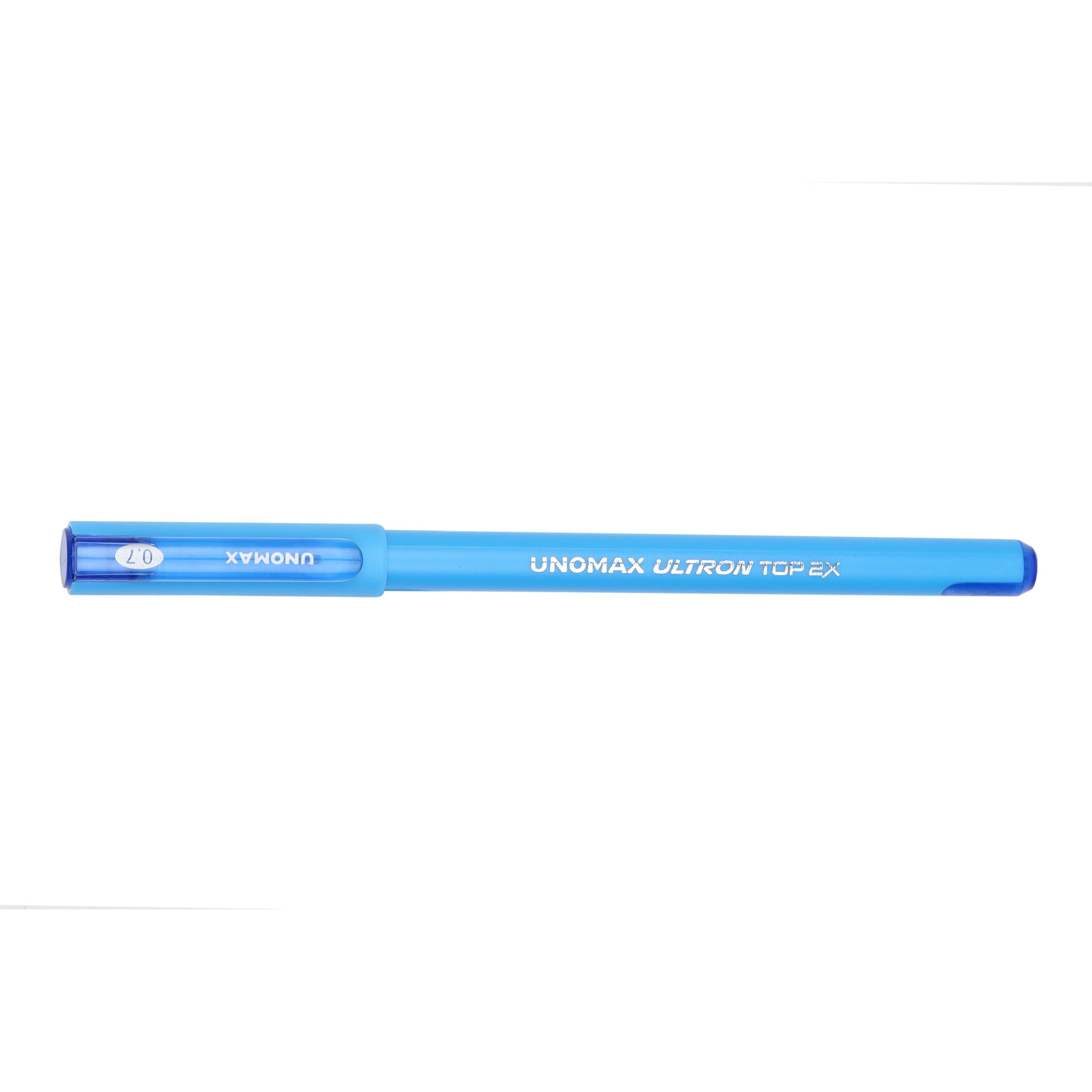 Unomax Top 2X Ballpen (20 Pc Hanger) | 10 Blue & 10 Red | Precision 0.7mm Tip for Detailed Writing | Comfort Grip for | Perfect for Professionals, Students, and Everyday Use