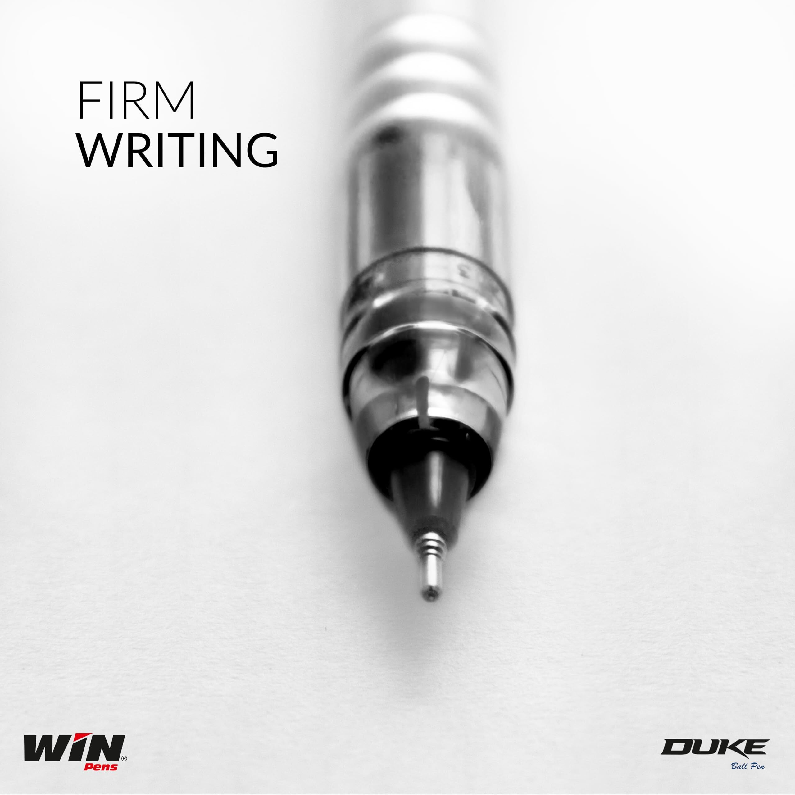 WIN Duke Ball Pen | 20 Black Ink Pens | Pastel Body | Students, Exams | Comfortable Grip | Extra Smooth Writing | Ideal for School Office Stationary & Business Use