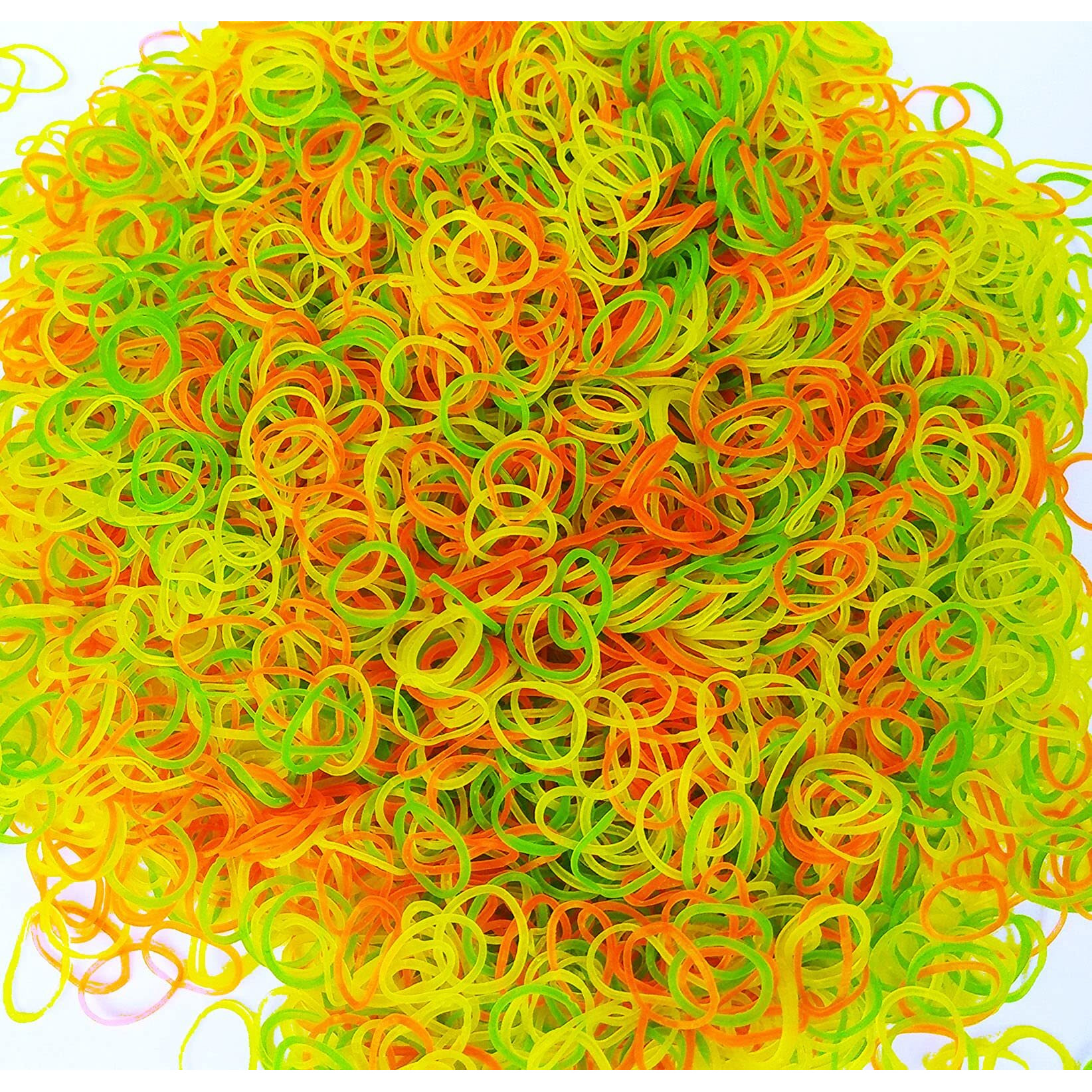 GLUN Elastic Bands 0.5 Inches Fluorescent Color Rubber Band for School, Home and Office use High-Quality, Durable and Bright Pack 50 Grams