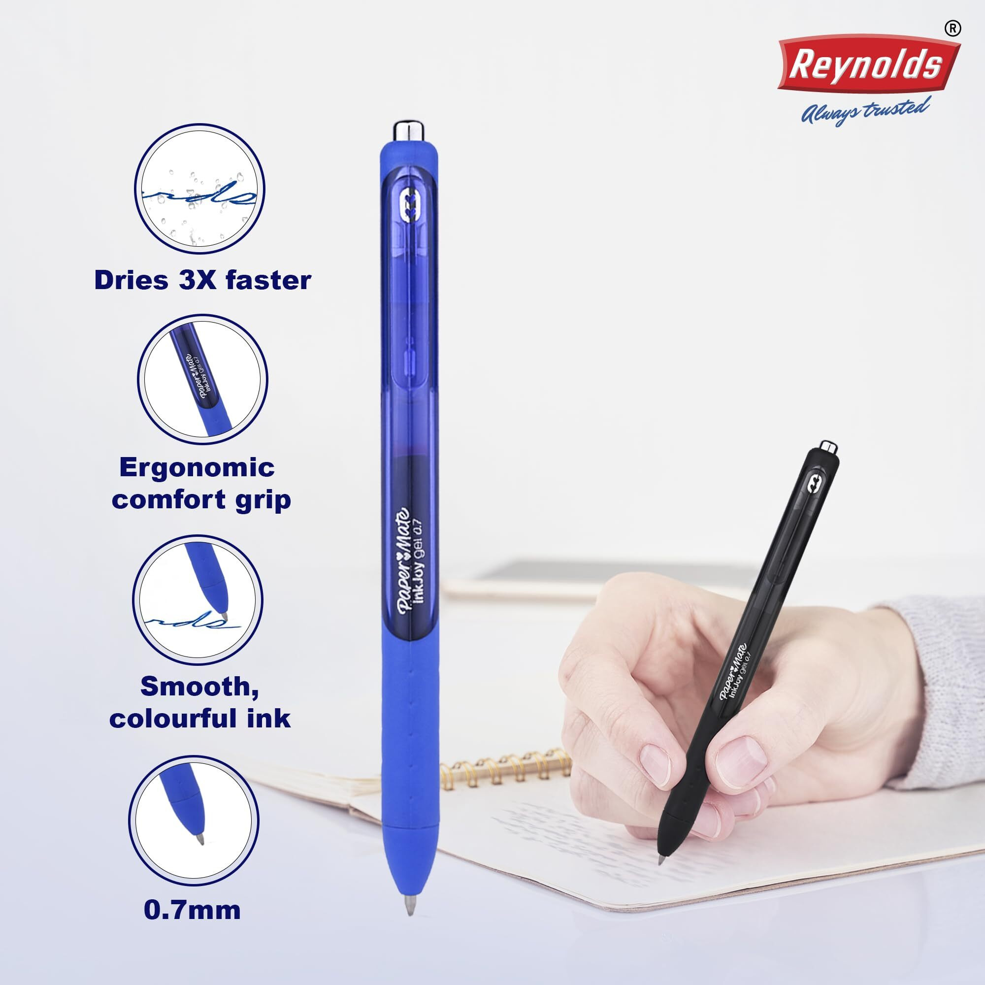 Paper Mate InkJoy Gel Pens - 3 Pens Blister - Blue