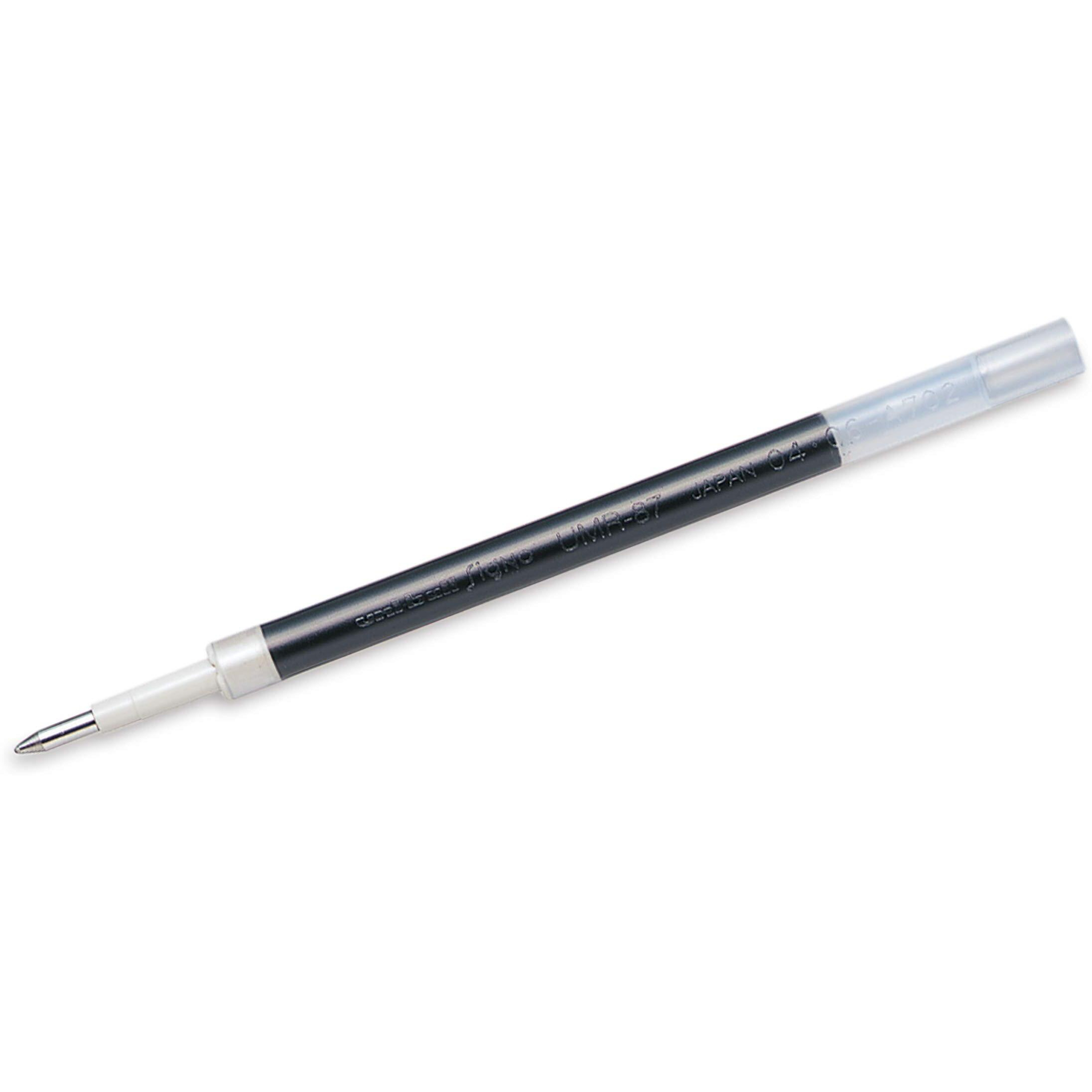 uni-ball UMR-87 0.7mm Gel Pen Refill | Usable for UMN-207 & UM-307 | Black Ink, Pack of 12