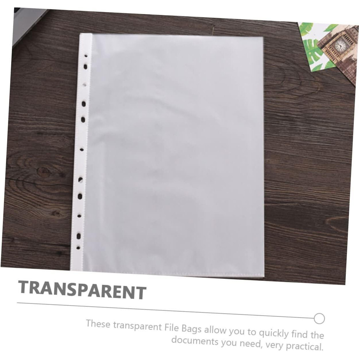 WHNOATOC 20 Pack 200 Micron Sheet Protectors, Plastic Clear Folder Leafs Document Sleeves, Heavyweight Non-Glare, Reinforced 11-Hole, Acid-Free, Archival Safe for Documents and Photos (A-4 Size)